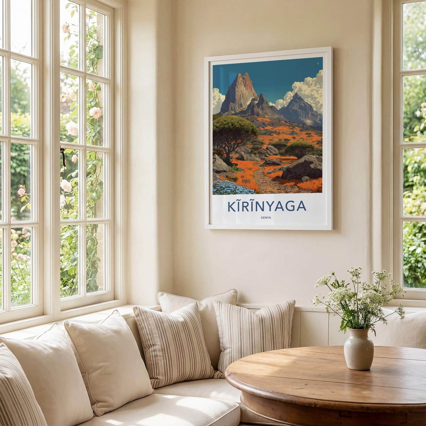 Kirinyaga Poster - Kenya Travel Art - Vibrant Mountain Path Home Decor