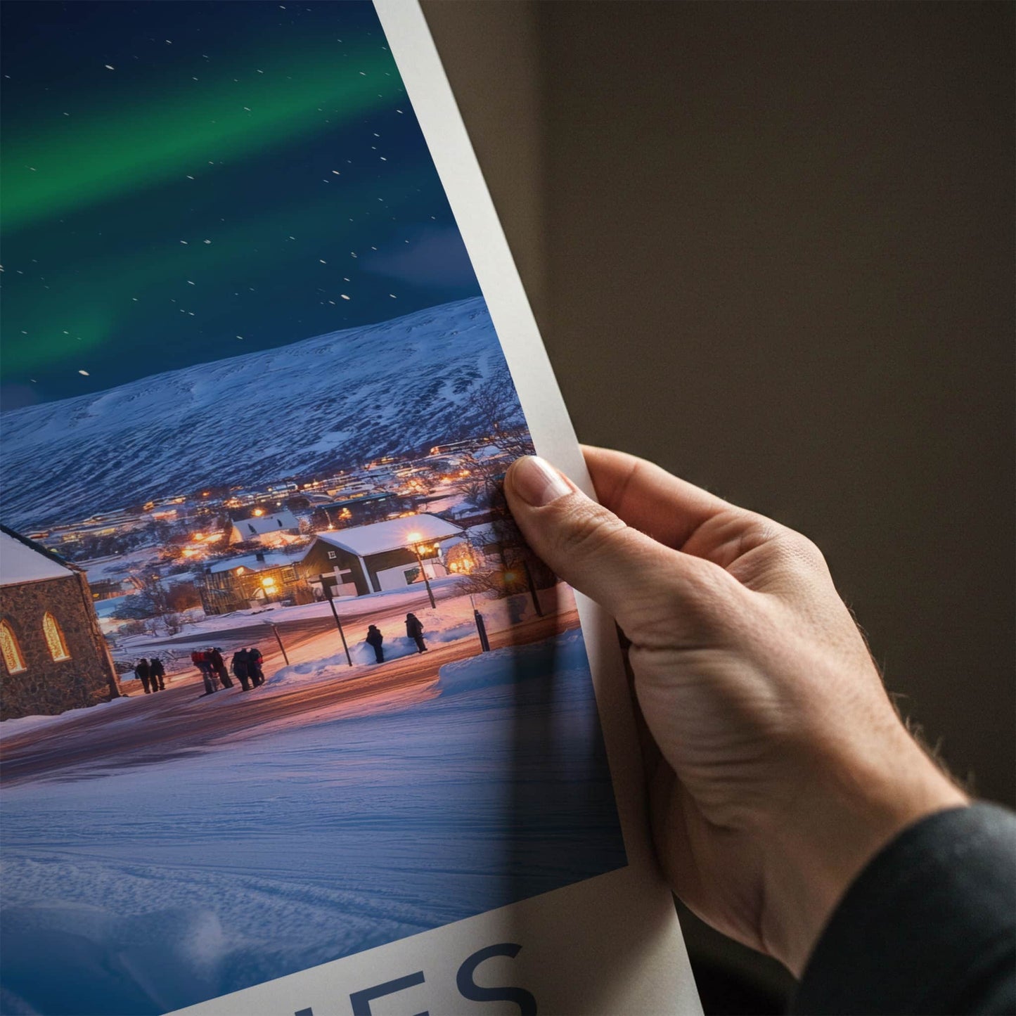 Kirkenes Poster - Norway Travel Art - Aurora Borealis Night Home Decor