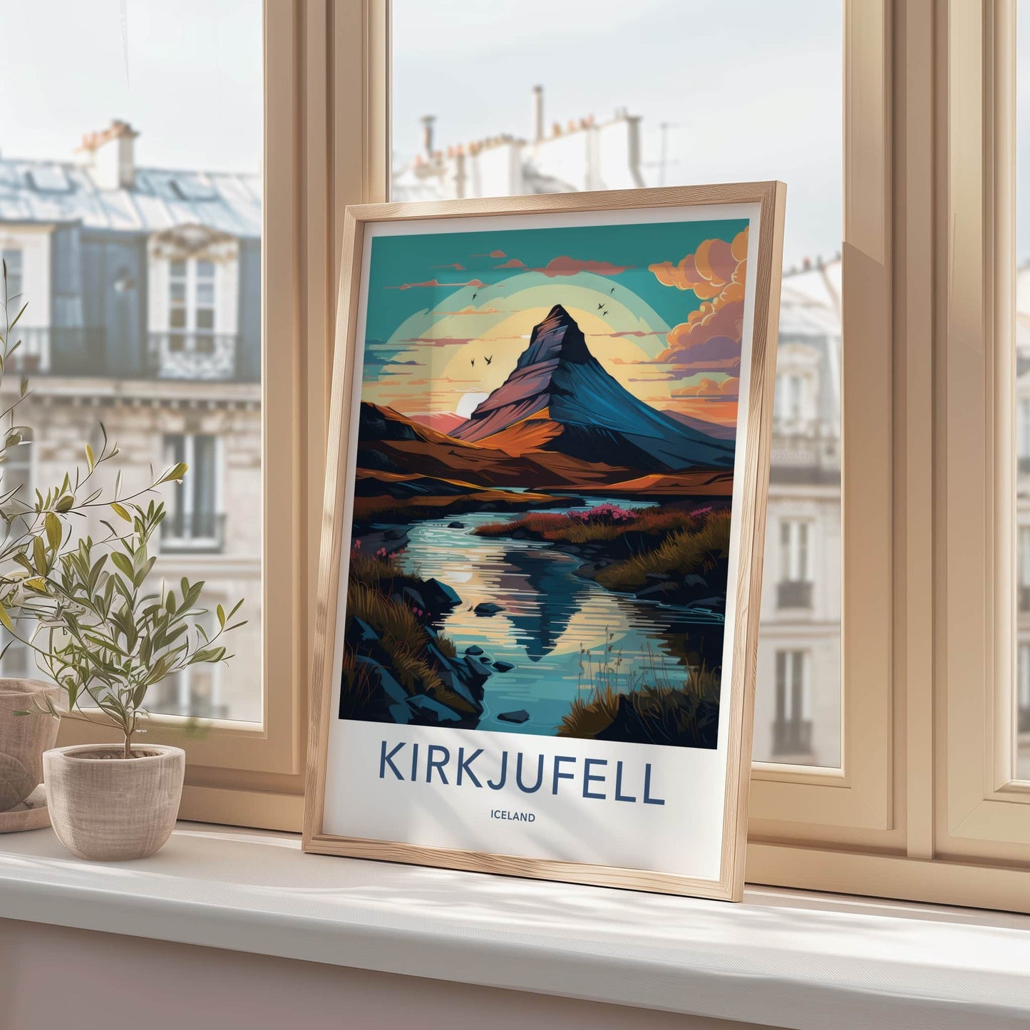 KIRKJUFELL Poster - Iceland Travel Art - Vivid Mountain Landscape Home Decor