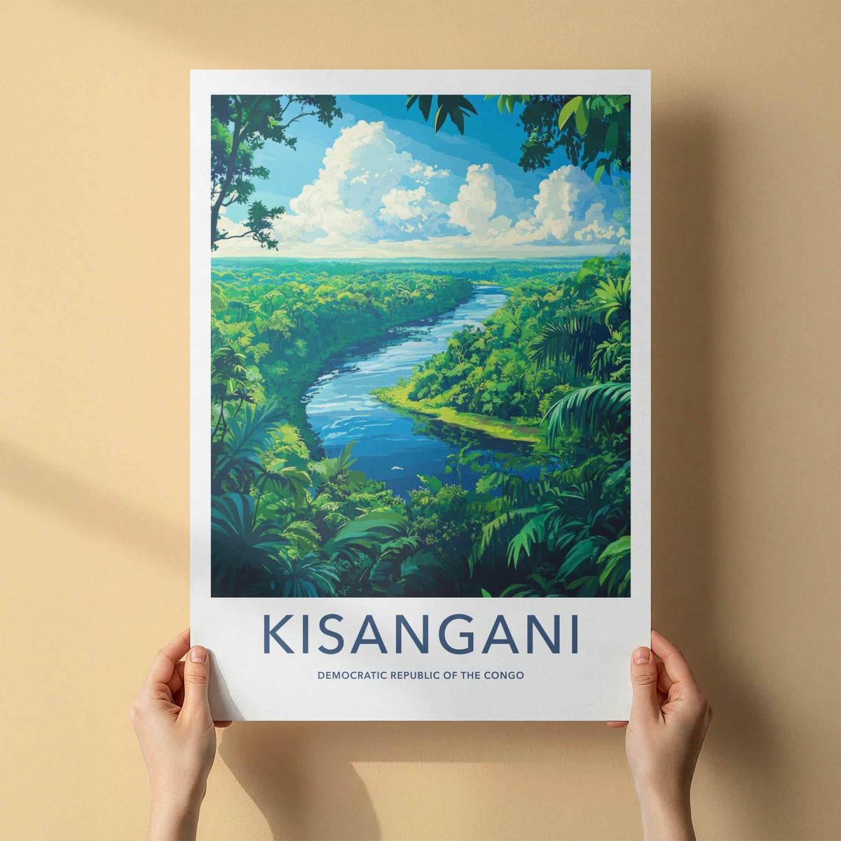 Kisangani Poster - Democratic Republic of the Congo Fine Art - Lush Green River Home Art
