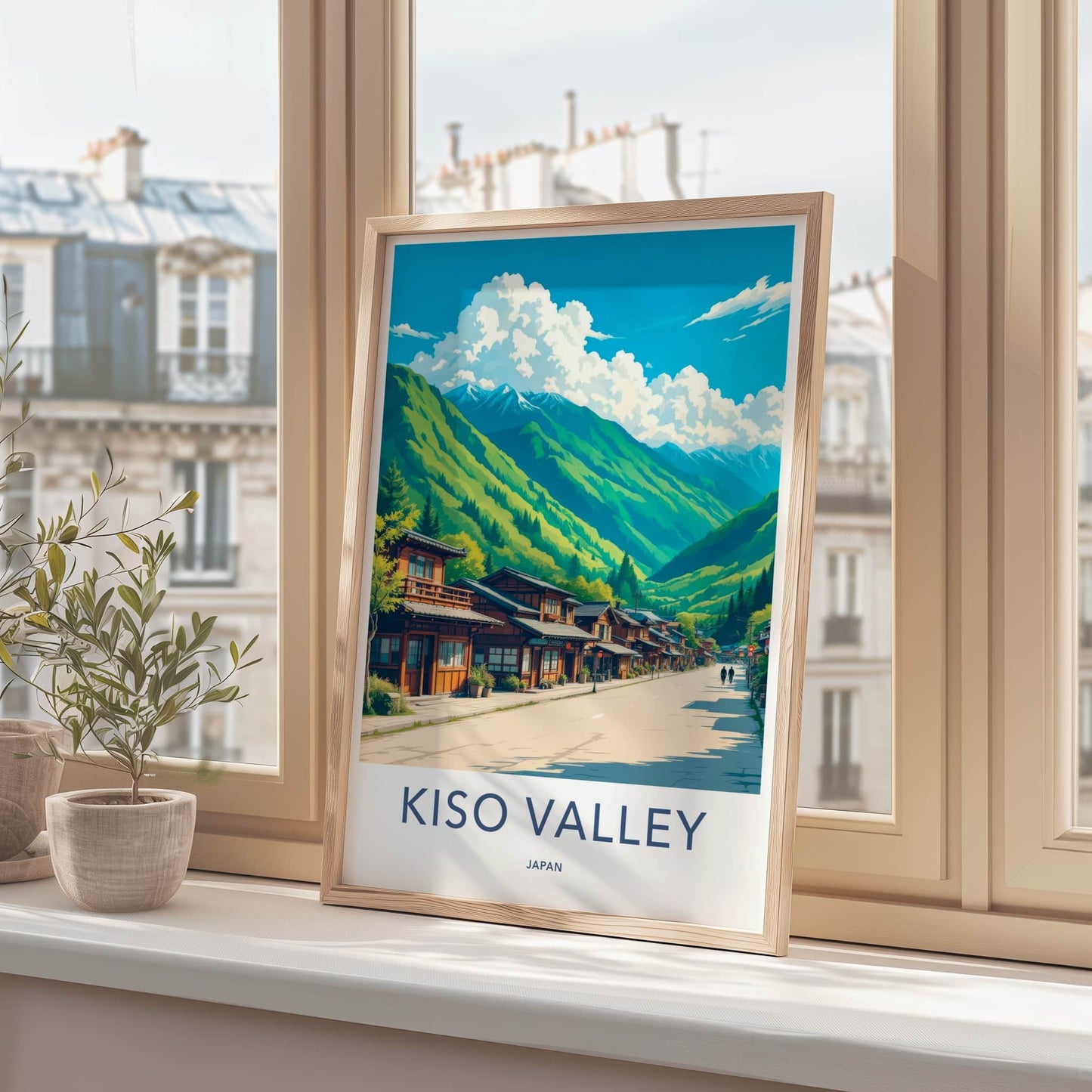 Kiso Valley Poster - Japan Travel Art - Traditional Valley Town Home Decor