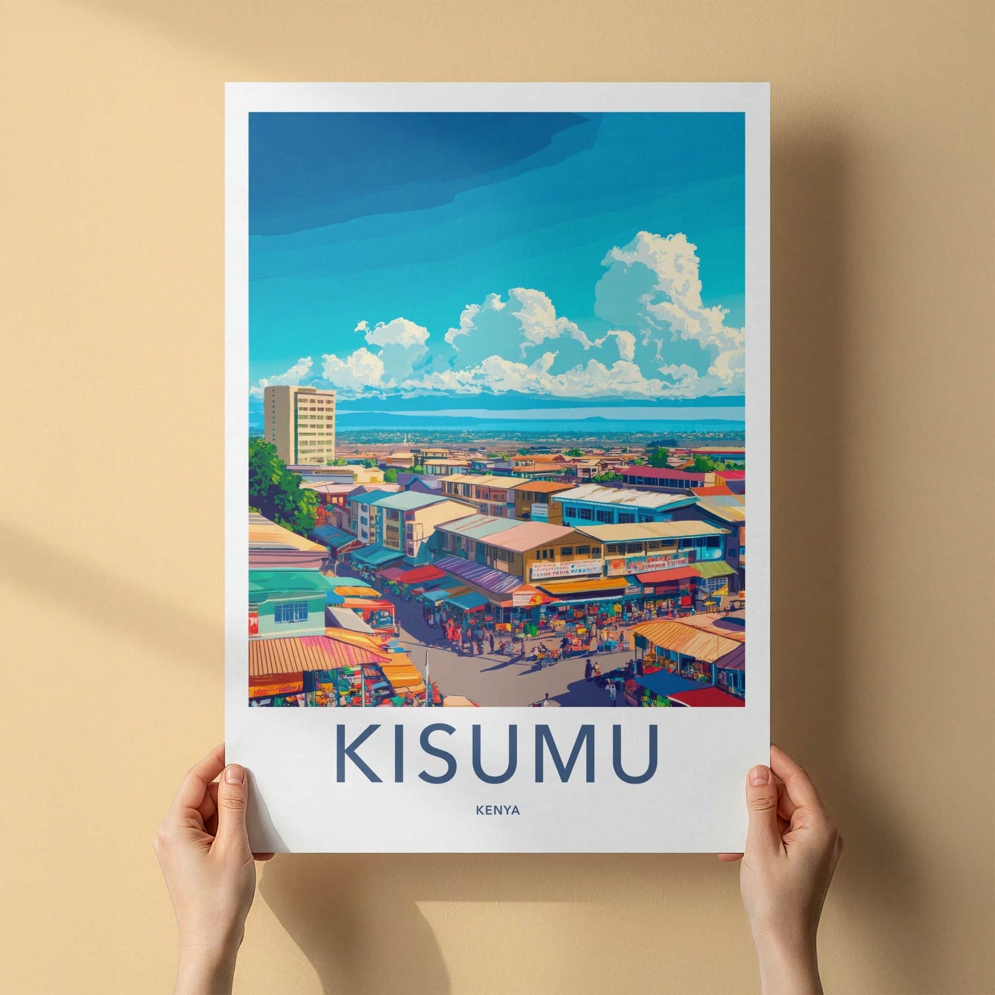 Kisumu Poster - Kenya Wall Art - Vibrant Market Scene Home Decor