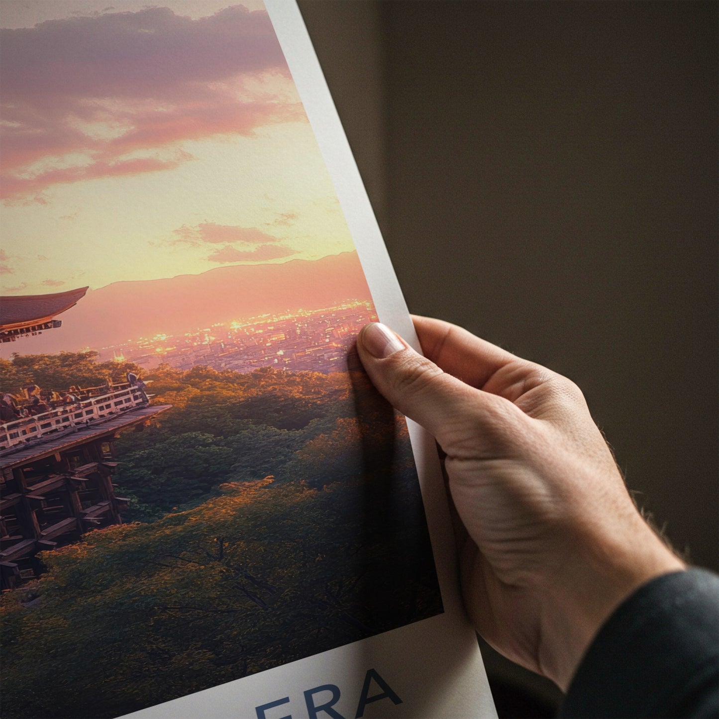 Kiyomizu-Dera Poster - Japan Travel Art - Temple Sunset Moon Home Decor