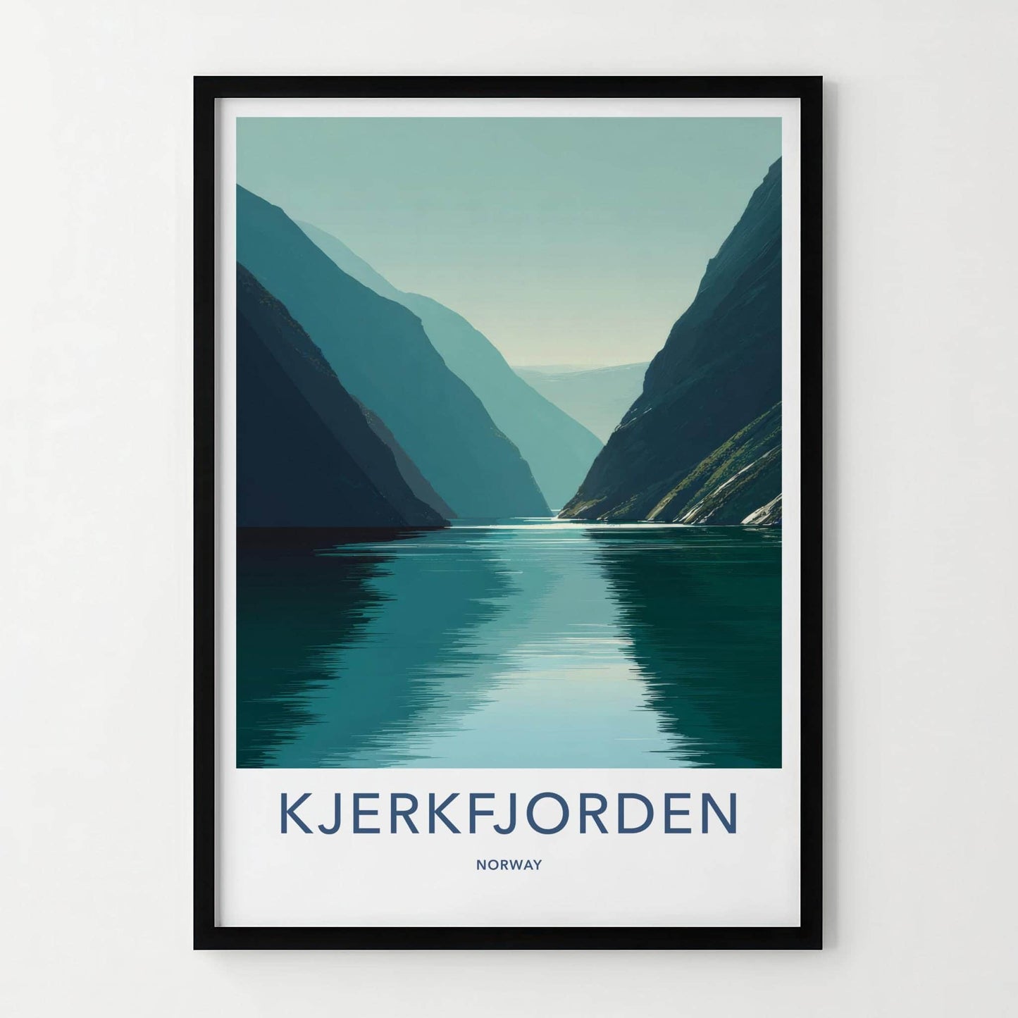 Kjerkfjorden Poster - Norway Travel Art - Serene Fjord Waters Wall Decor