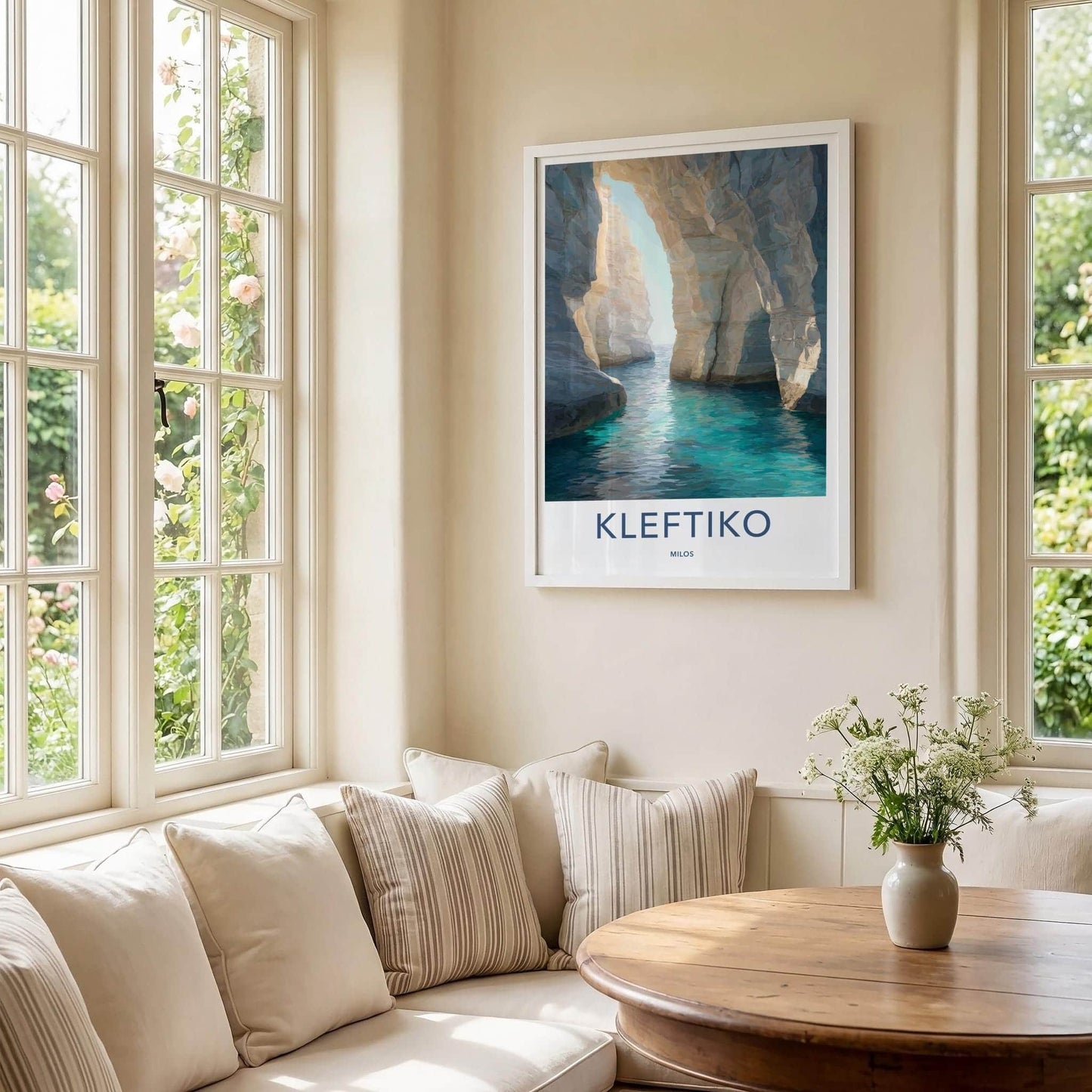 Kleftiko Poster - Greece Wall Art - Turquoise Grotto Light Home Decor