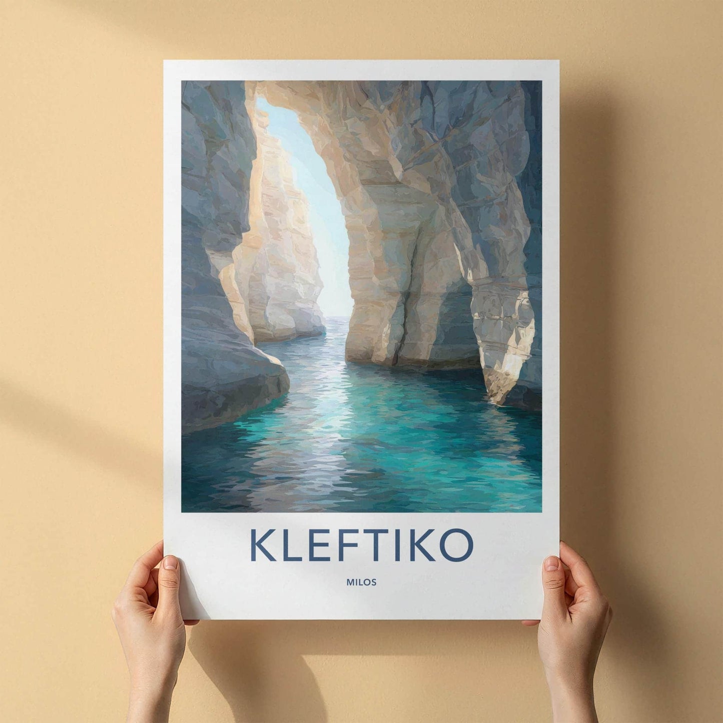 Kleftiko Poster - Greece Wall Art - Turquoise Grotto Light Home Decor