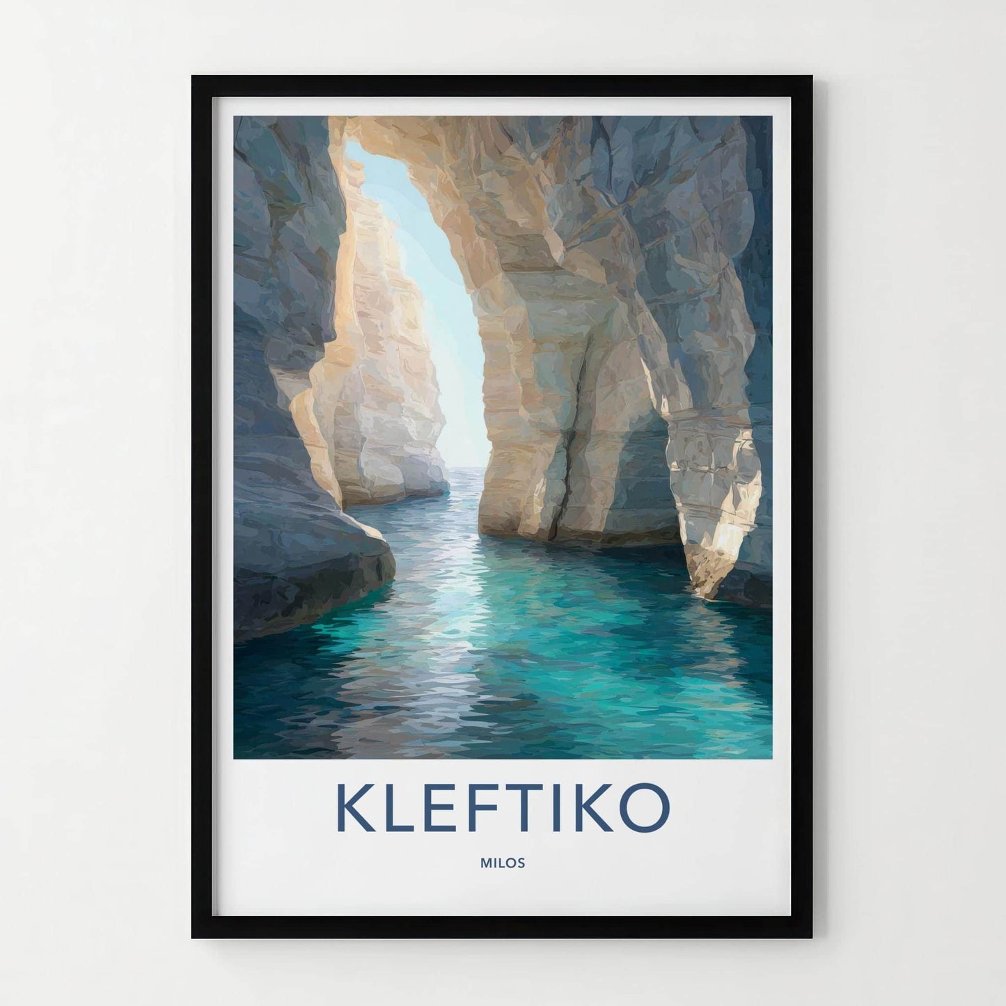 Kleftiko Poster - Greece Wall Art - Turquoise Grotto Light Home Decor