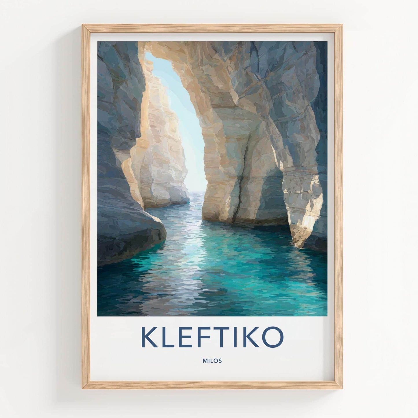 Kleftiko Poster - Greece Wall Art - Turquoise Grotto Light Home Decor
