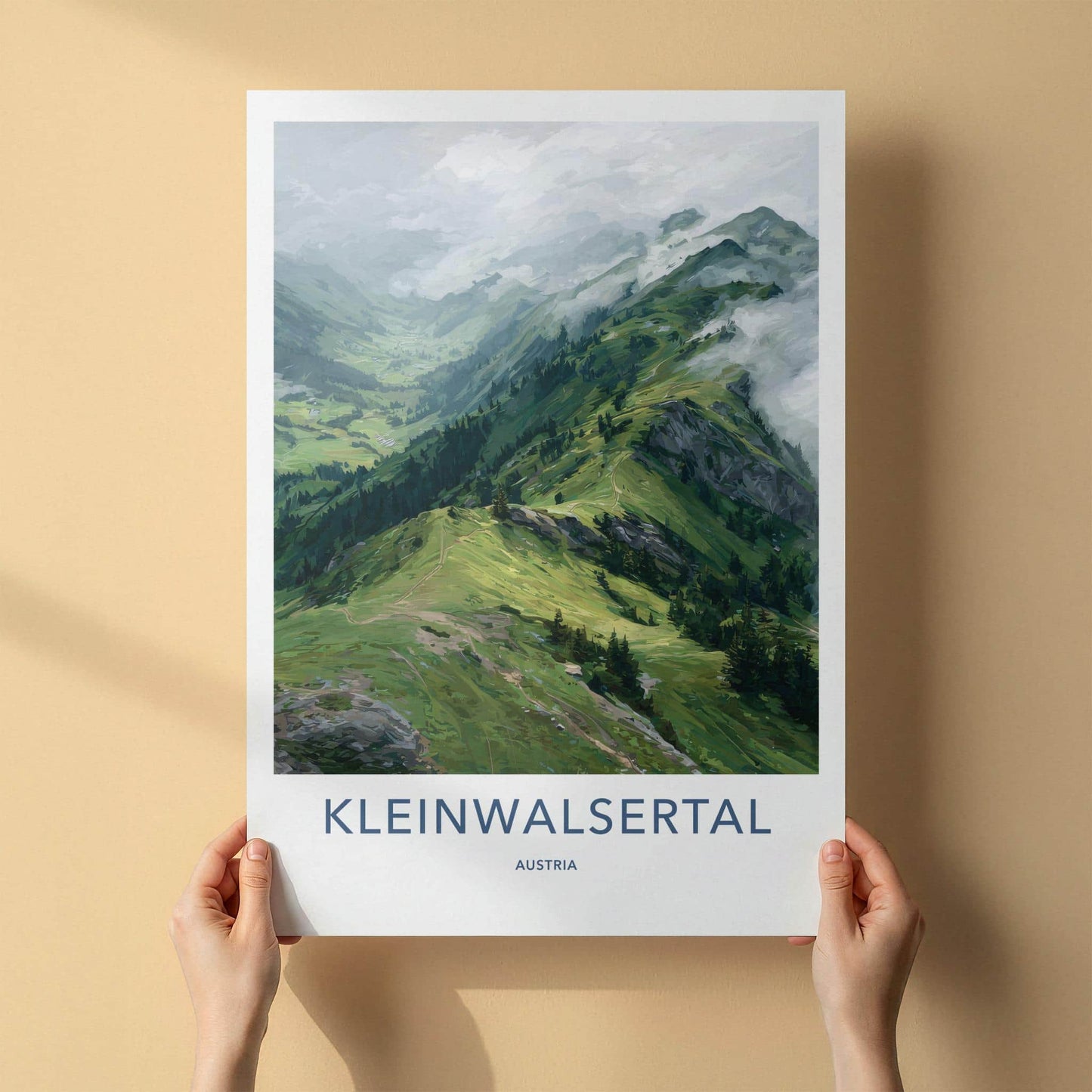 Kleinwalsertal Poster - Austria Travel Art - Green Mountain Paths Home Decor