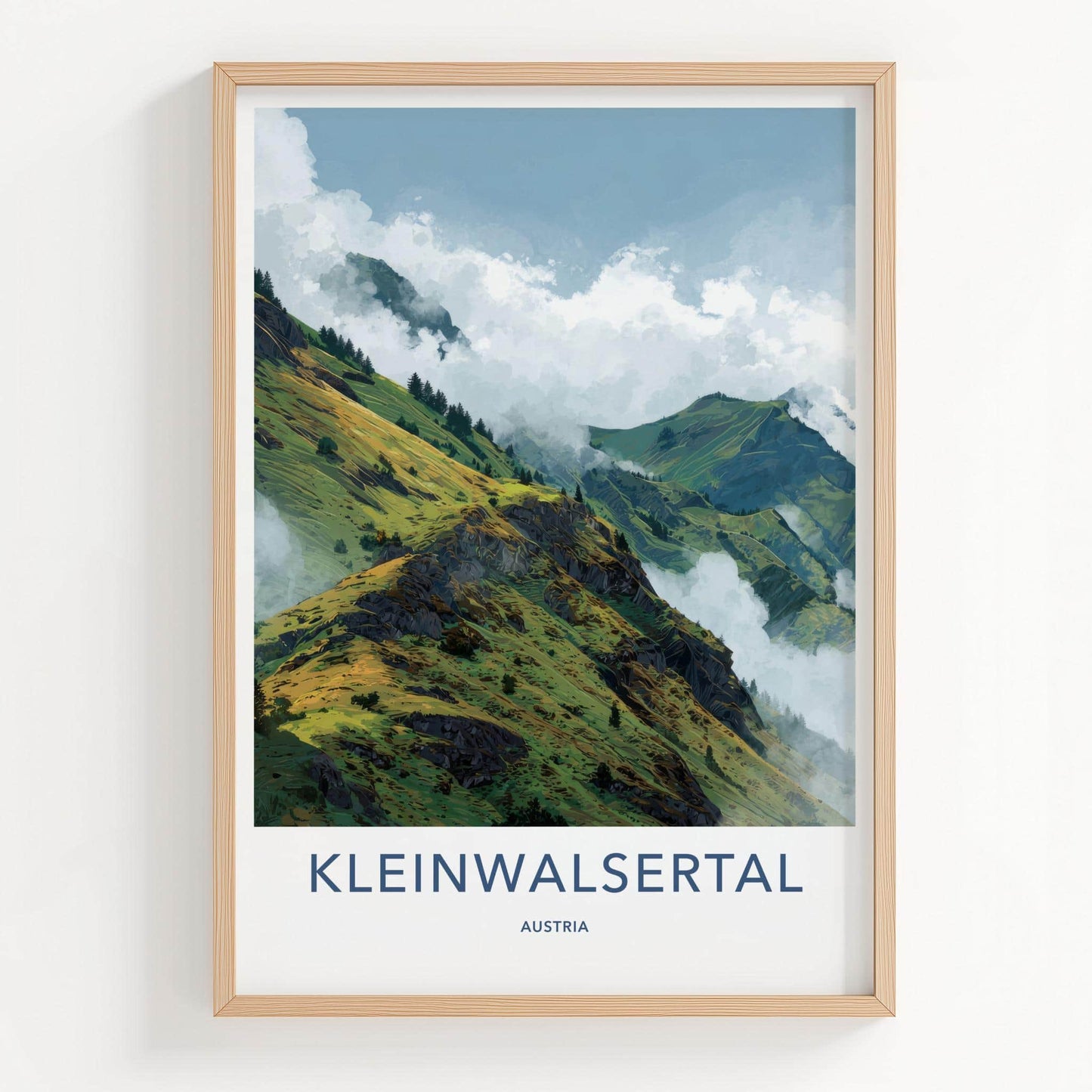 Kleinwalsertal Poster - Austria Travel Art - Lush Mountain Clouds Home Decor