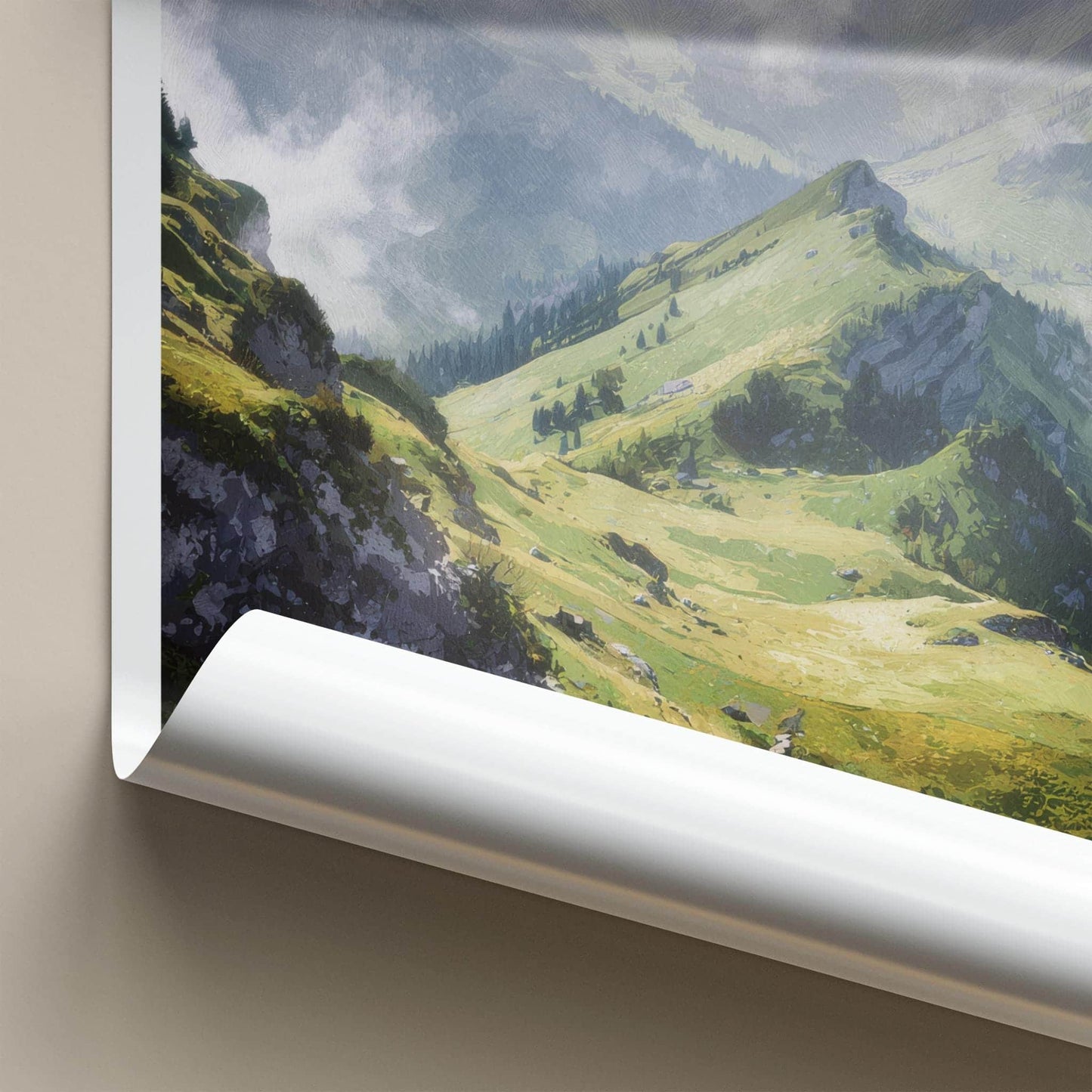 KLEINWALSERTAL Poster - Austria Travel Art - Misty Green Slopes Home Decor