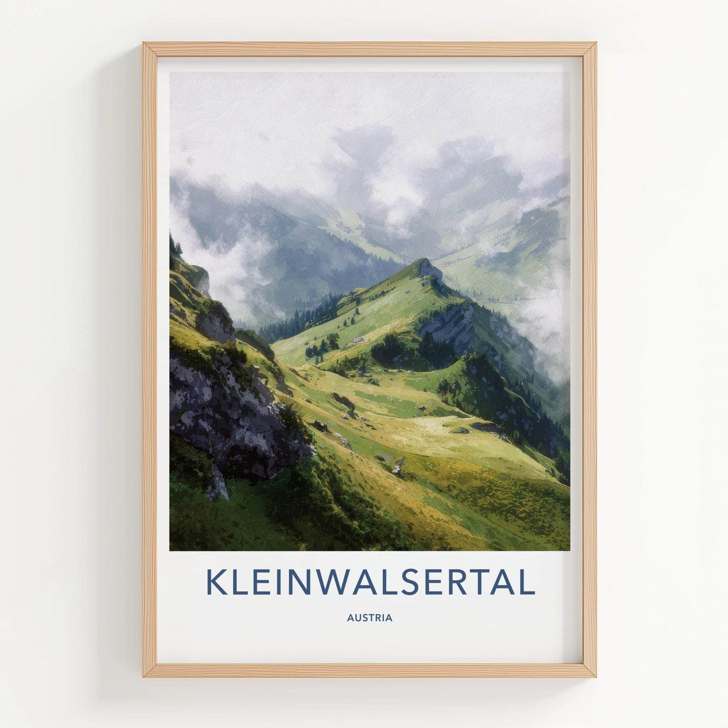 KLEINWALSERTAL Poster - Austria Travel Art - Misty Green Slopes Home Decor