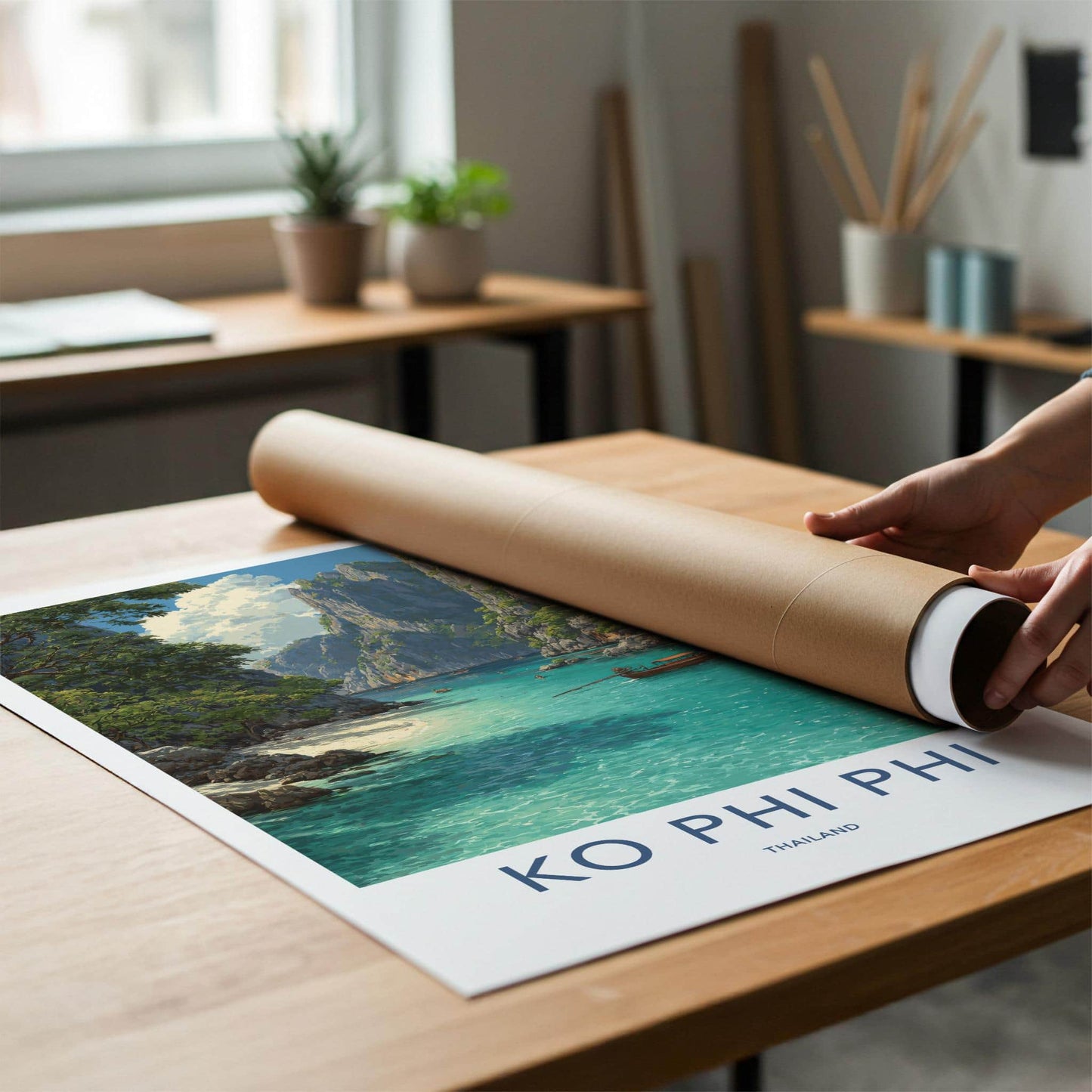 Ko Phi Phi Poster - Thailand Travel Art - Tropical Island Vista Home Decor