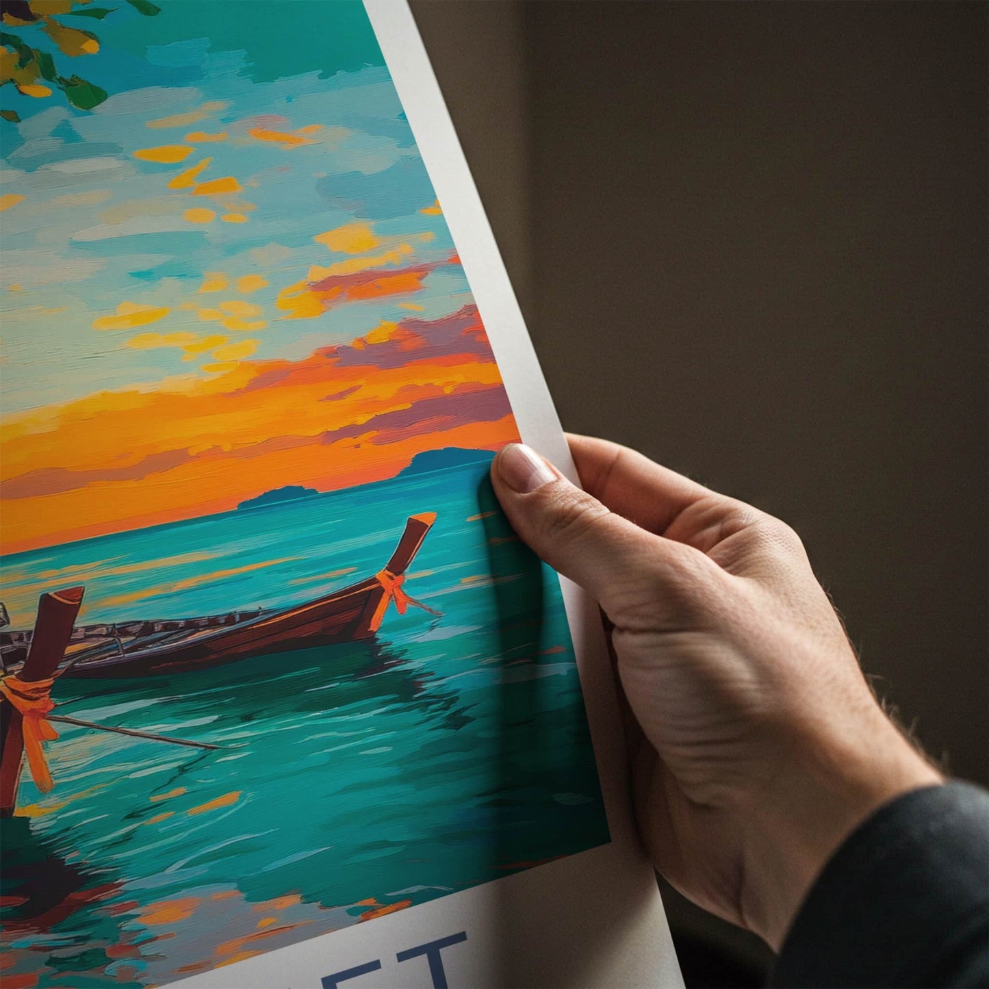KO SAMET Poster - Thailand Travel Print - Tropical Sunset Boats Wall Decor