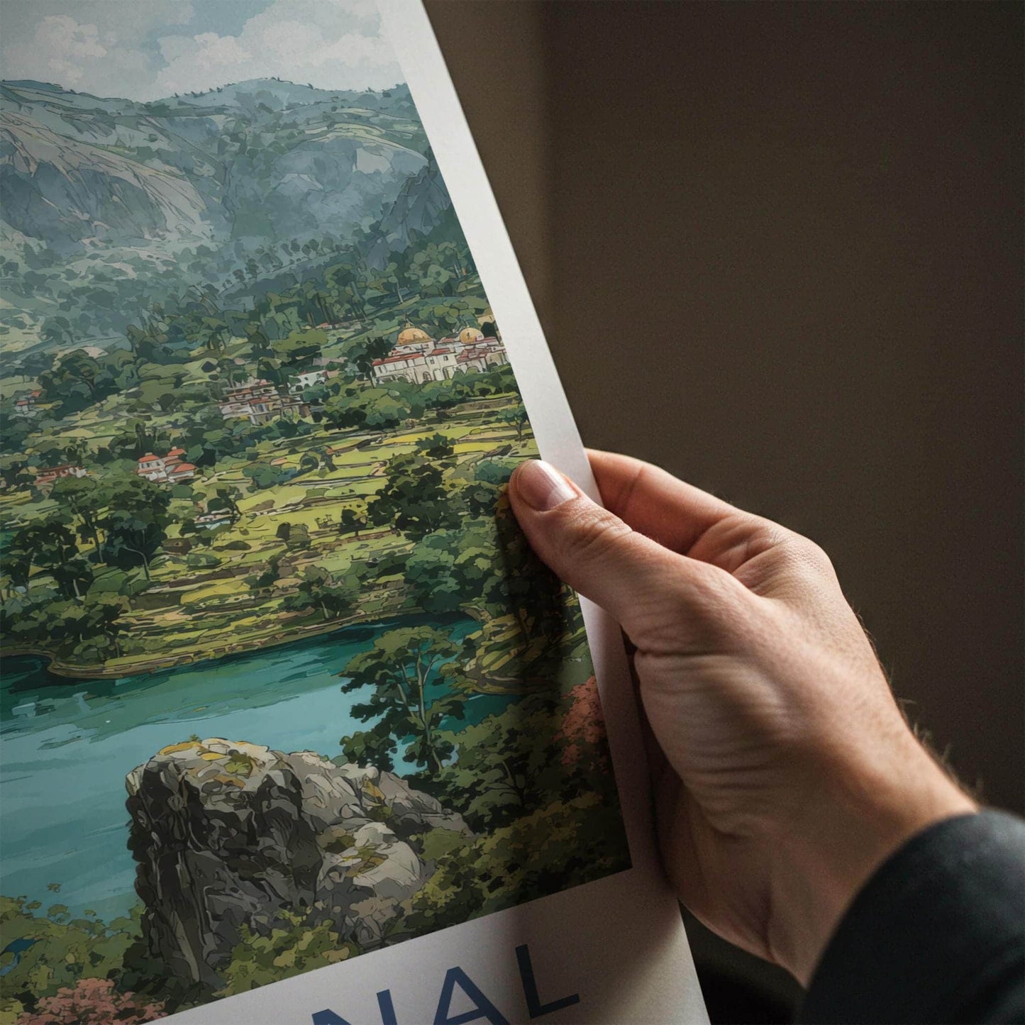Kodaikanal Poster - India Travel Art - Tamil Nadu Mountain Lake Home Decor