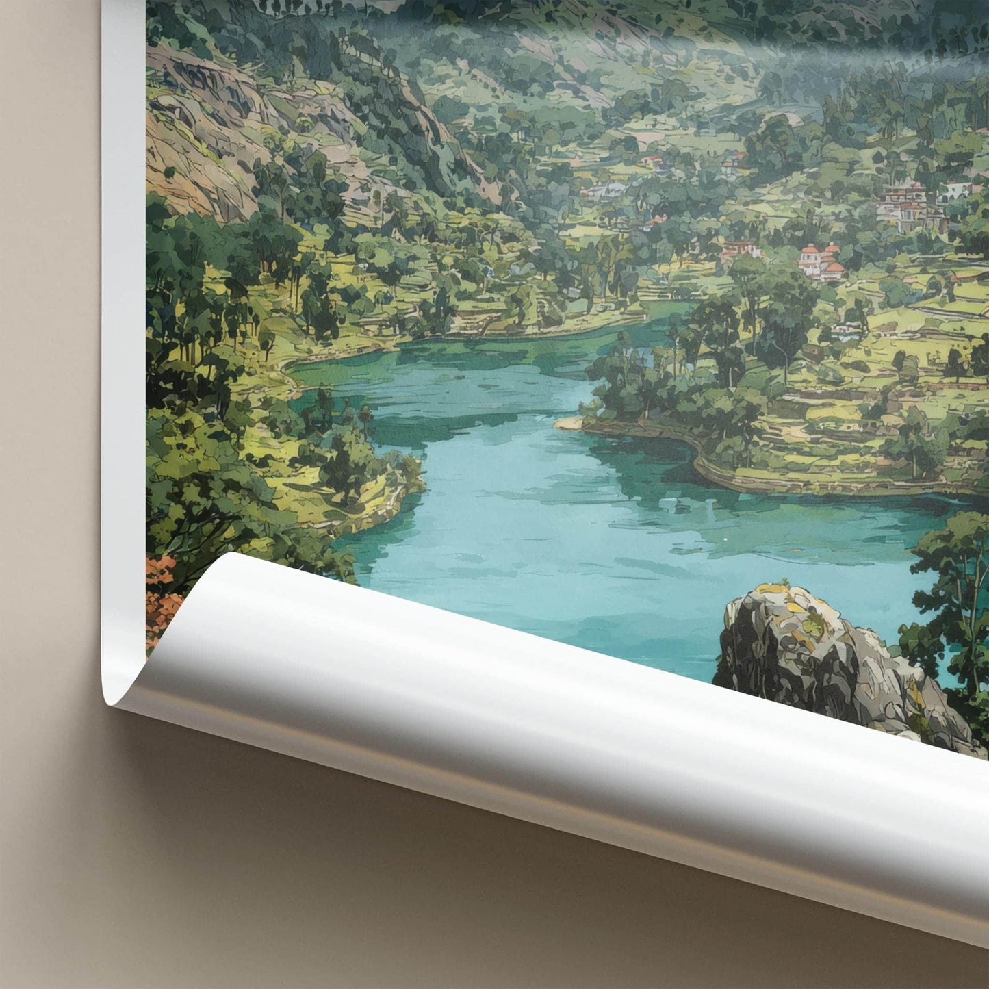 Kodaikanal Poster - India Travel Art - Tamil Nadu Mountain Lake Home Decor