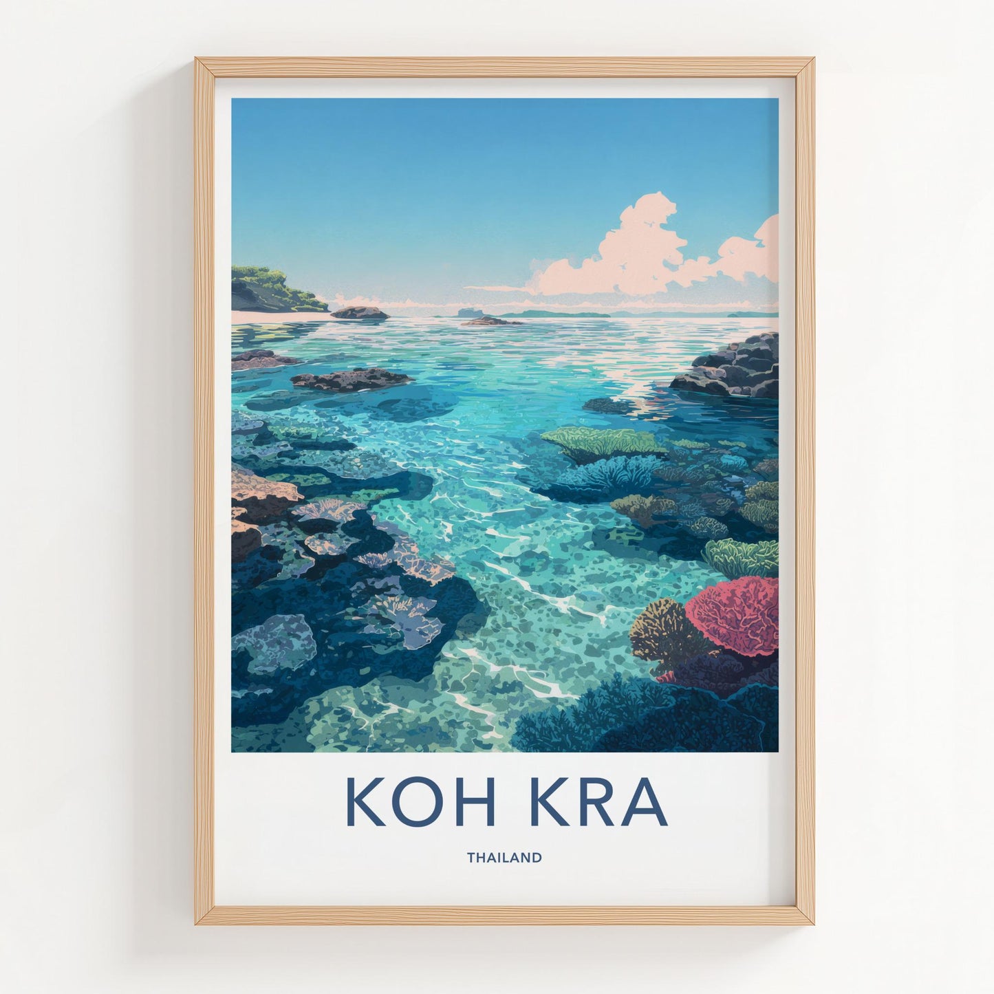 Koh Kra Poster - Thailand Travel Art - Vibrant Coral Reef Home Decor