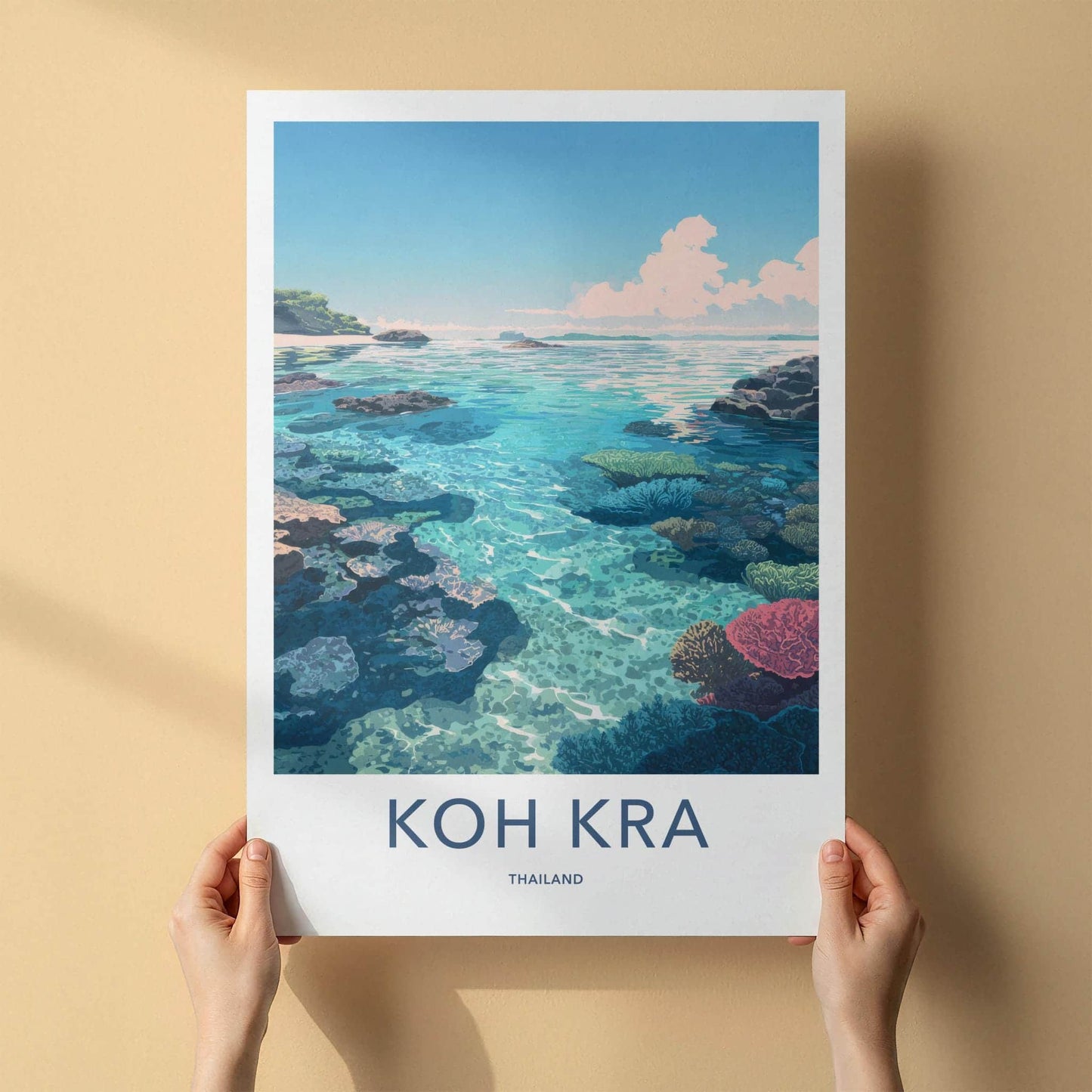 Koh Kra Poster - Thailand Travel Art - Vibrant Coral Reef Home Decor