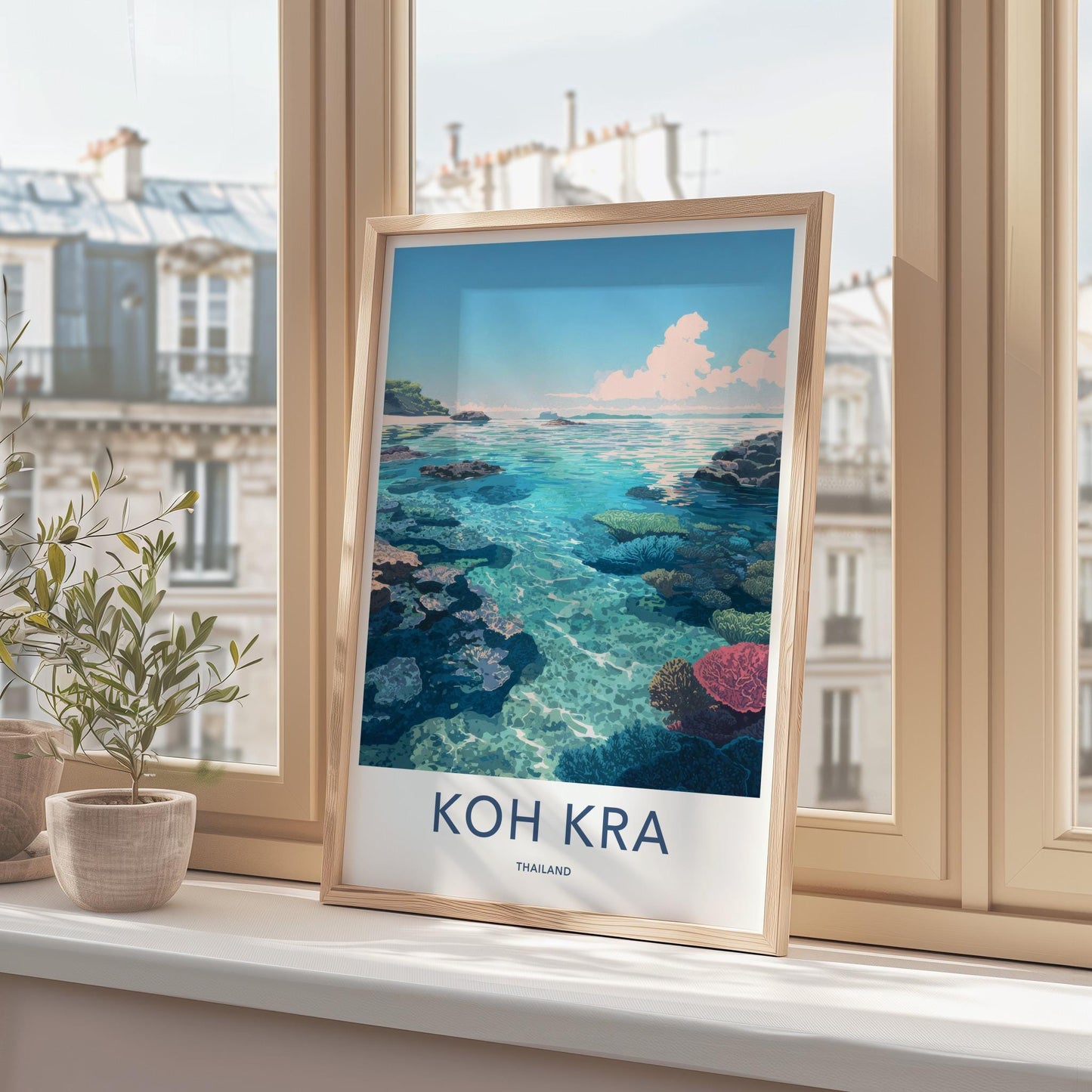 Koh Kra Poster - Thailand Travel Art - Vibrant Coral Reef Home Decor