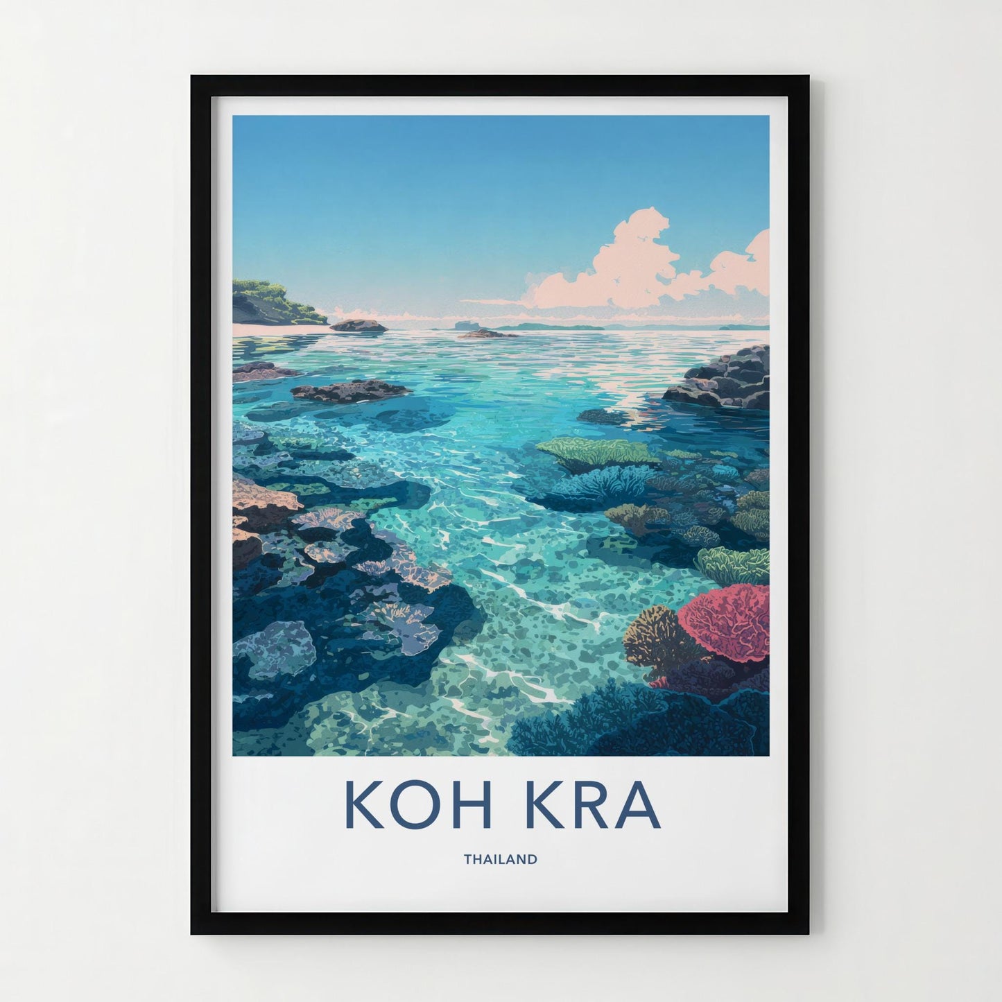Koh Kra Poster - Thailand Travel Art - Vibrant Coral Reef Home Decor