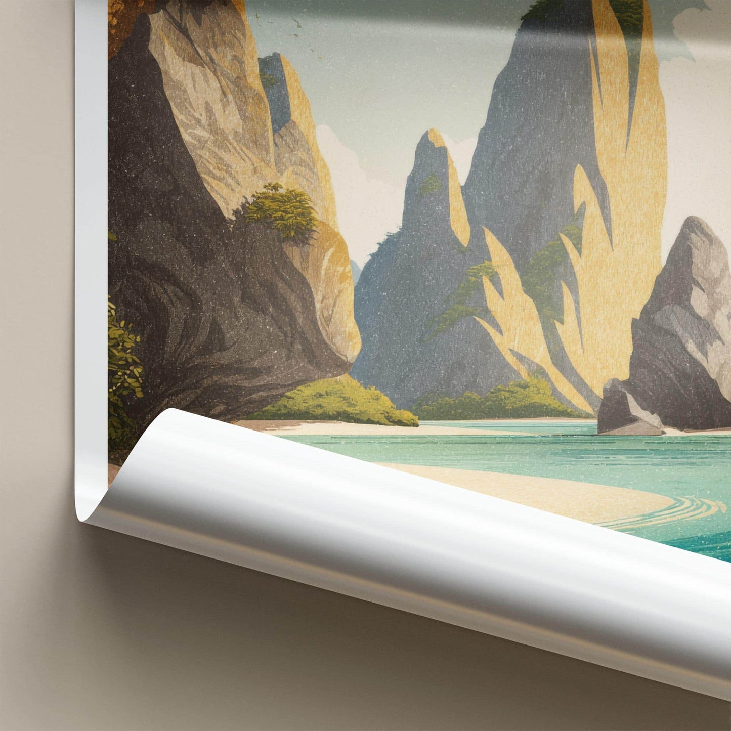 Koh Lao Lading Poster - Thailand Travel Art - Tropical Island Beach Home Decor