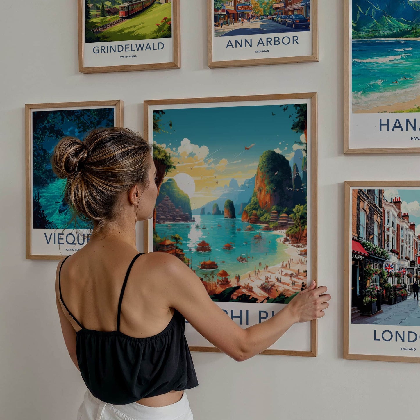 KOH PHI PHI Poster - Thailand Travel Art - Vibrant Island Resort Home Decor