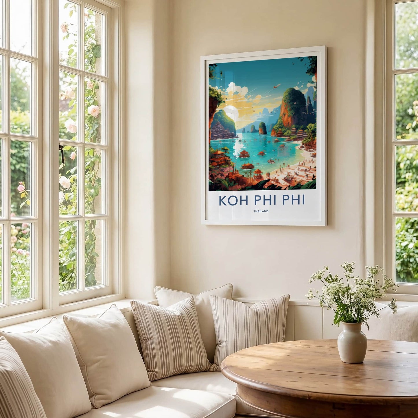 KOH PHI PHI Poster - Thailand Travel Art - Vibrant Island Resort Home Decor