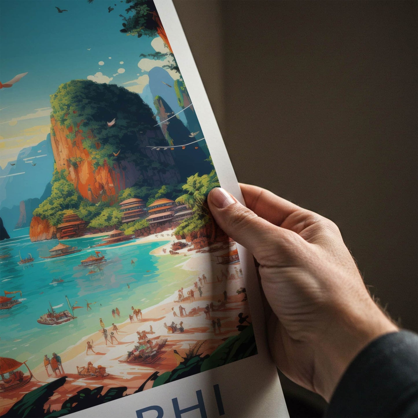 KOH PHI PHI Poster - Thailand Travel Art - Vibrant Island Resort Home Decor