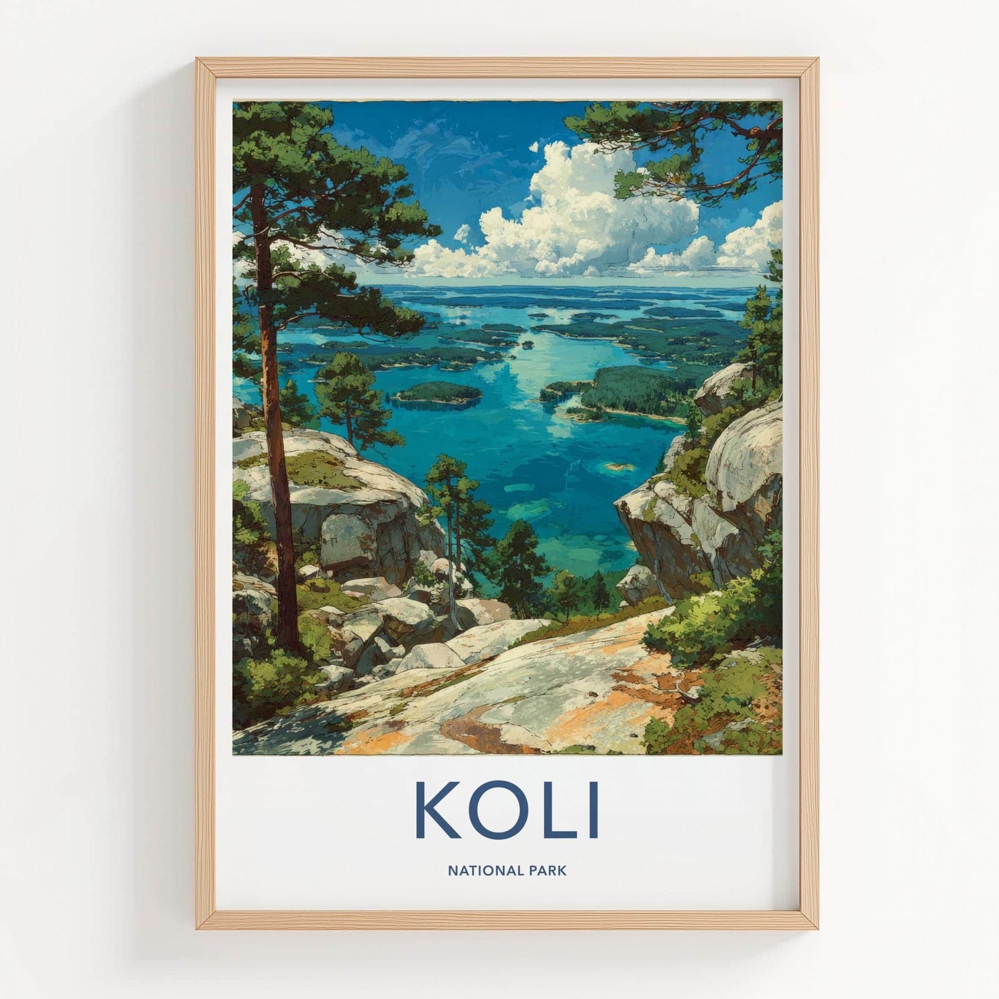 Koli National Park Poster - Finland Travel Art - Clifftop Lake View Home Decor