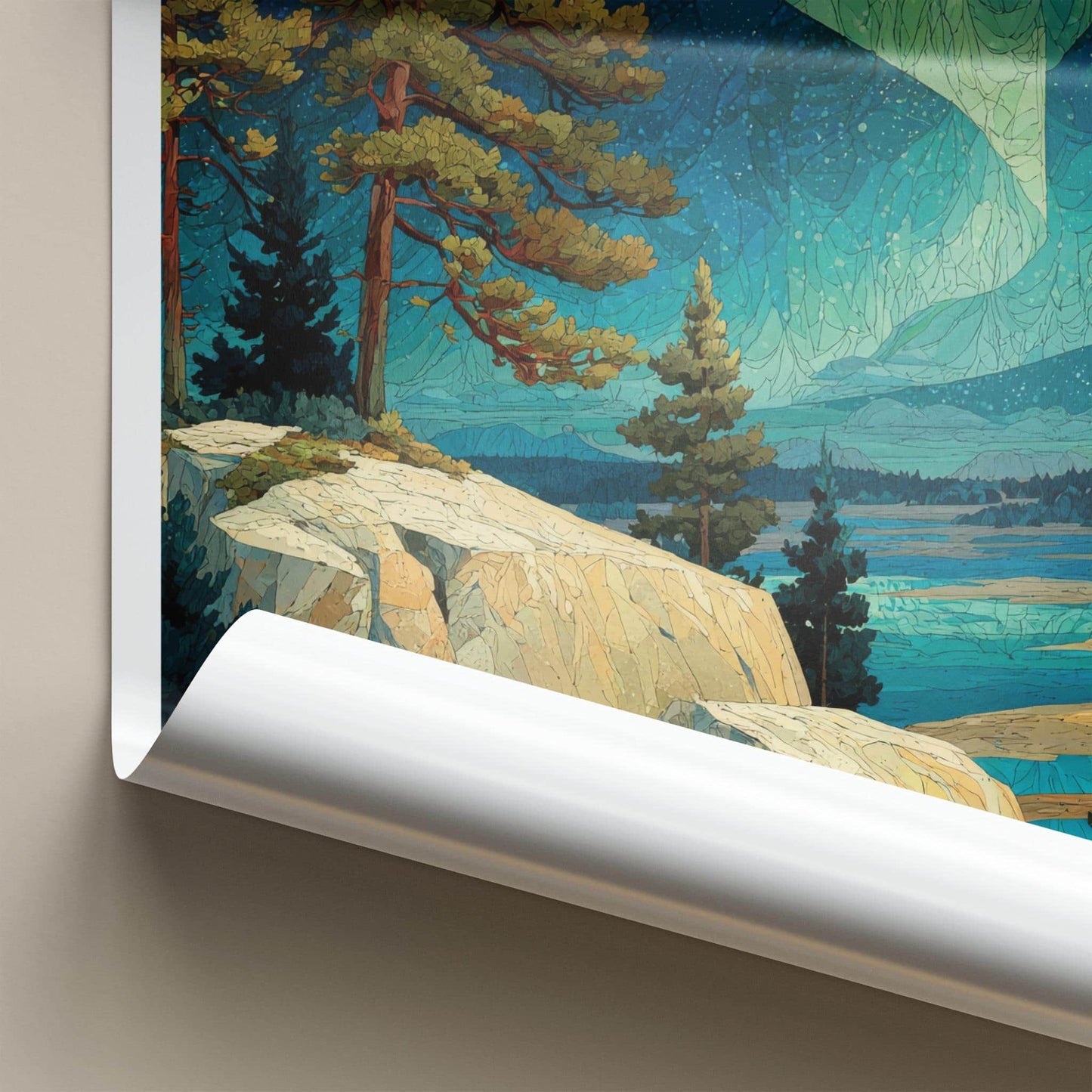 Koli National Park Poster - Finland Travel Art - Vibrant Aurora Sky Home Decor