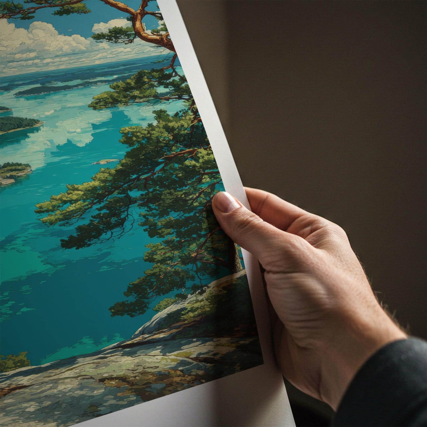 Koli Poster - Finland Travel Art - Turquoise Water Islands Home Decor