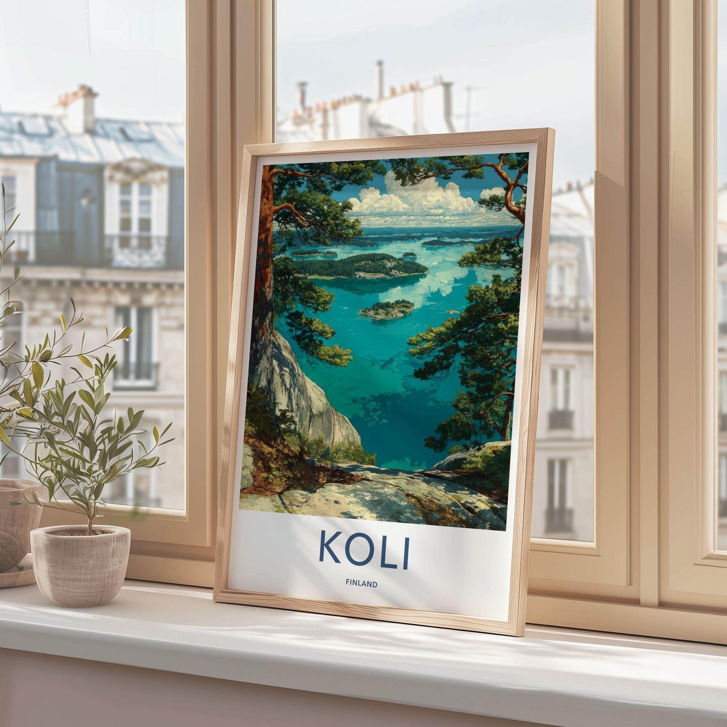 Koli Poster - Finland Travel Art - Turquoise Water Islands Home Decor