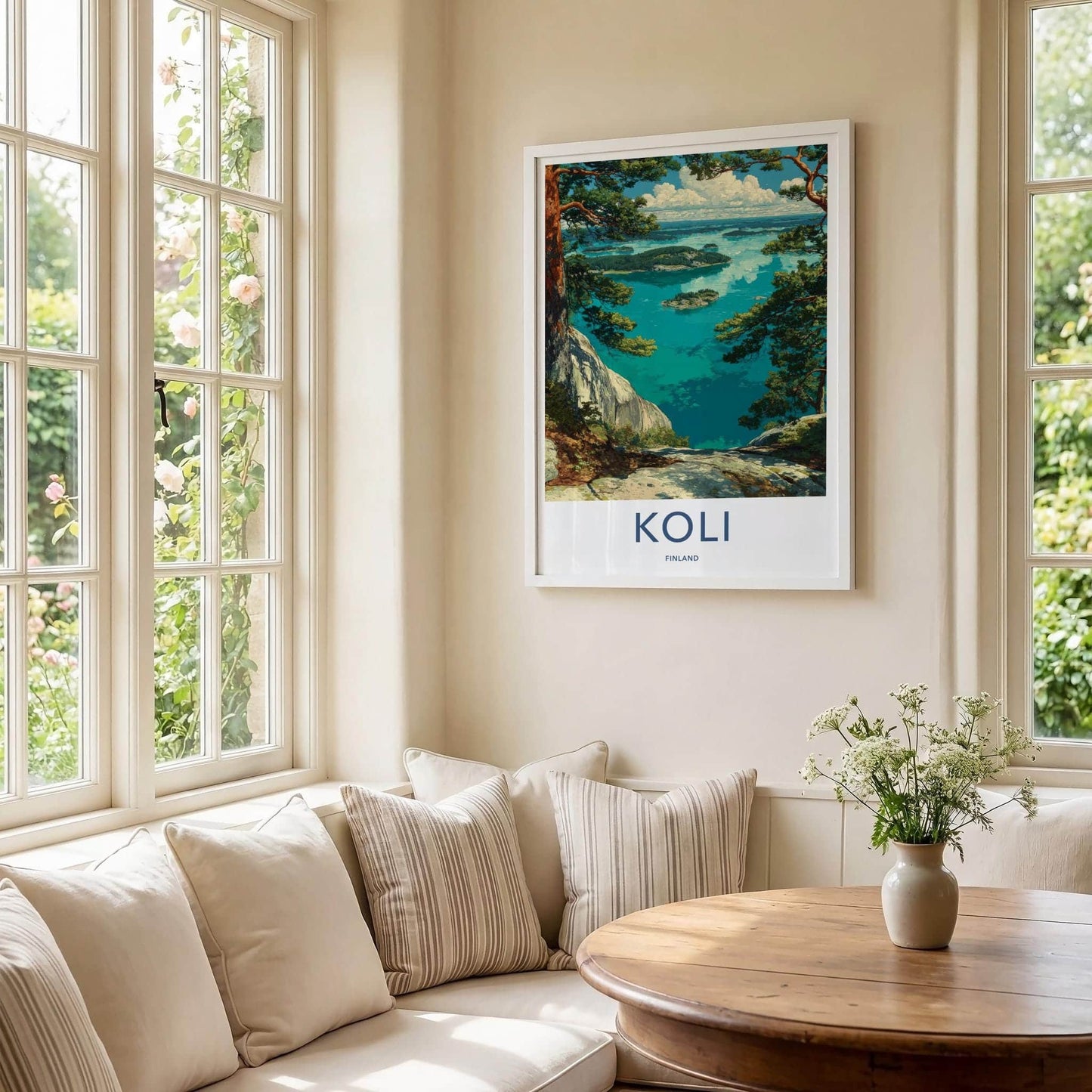 Koli Poster - Finland Travel Art - Turquoise Water Islands Home Decor