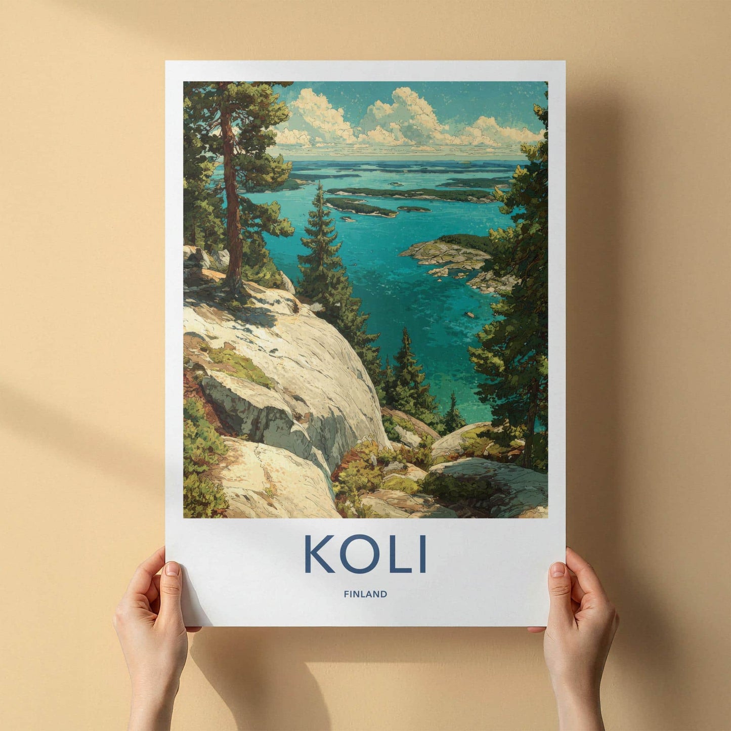 Koli Poster - Finland Travel Print - Scenic Lake Islands Wall Decor
