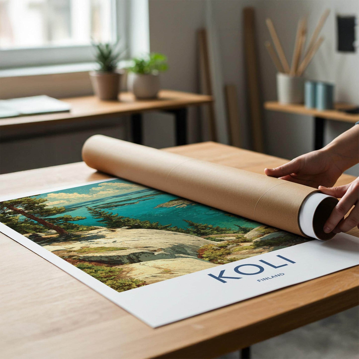 Koli Poster - Finland Travel Print - Scenic Lake Islands Wall Decor