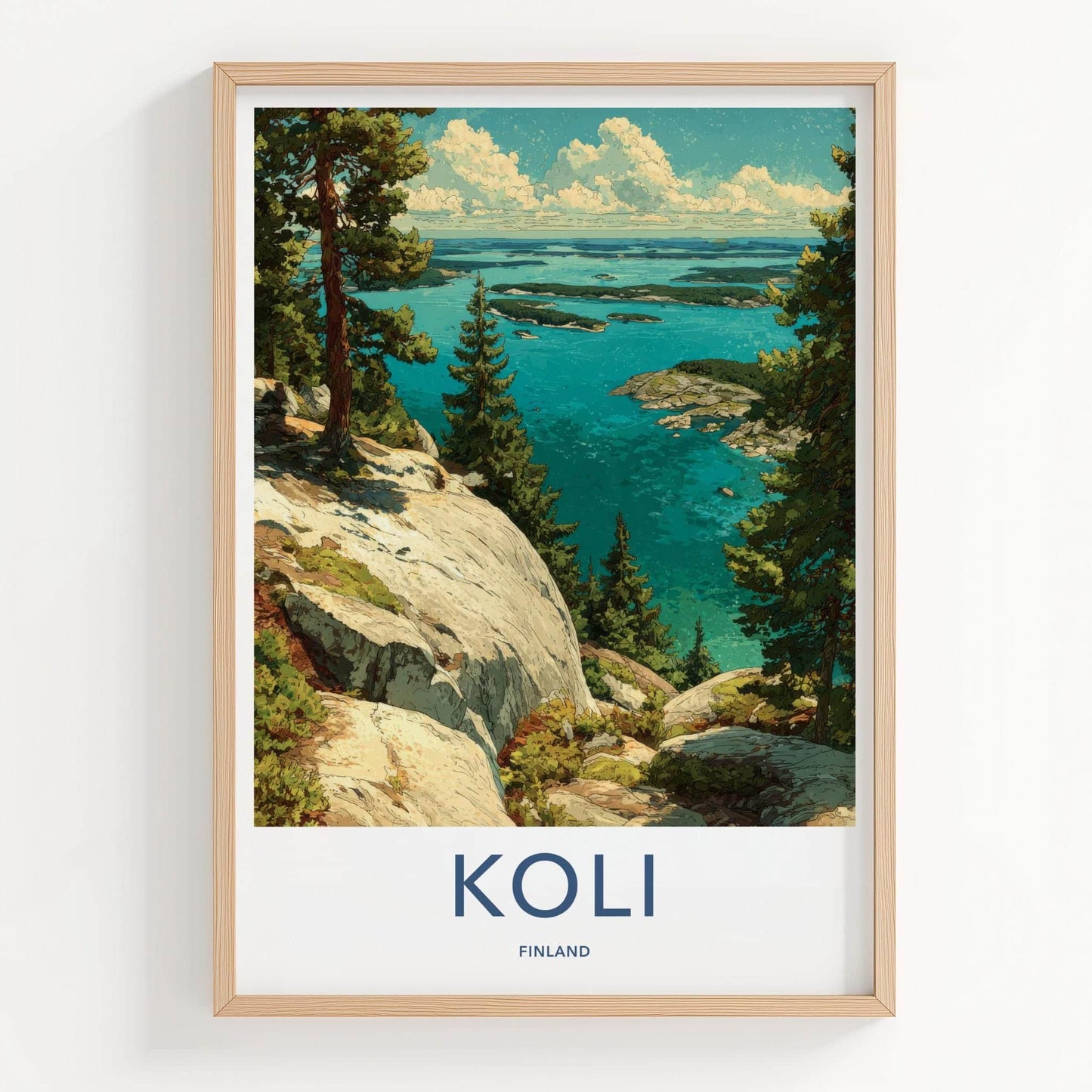 Koli Poster - Finland Travel Print - Scenic Lake Islands Wall Decor
