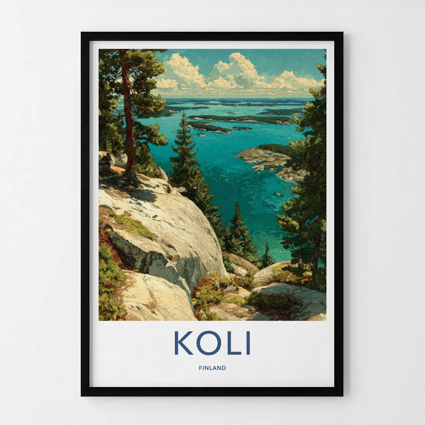 Koli Poster - Finland Travel Print - Scenic Lake Islands Wall Decor