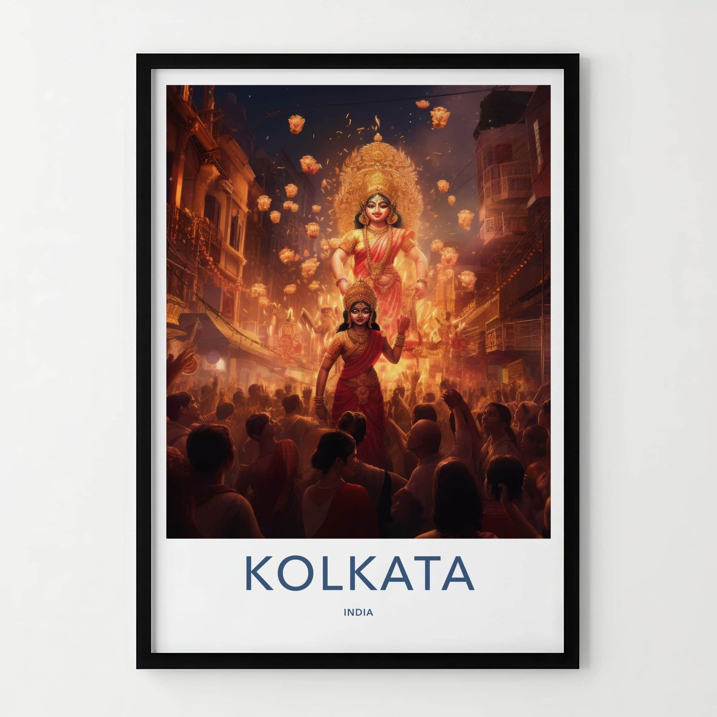 Kolkata Poster - India Art Print - West Bengal Divine Goddesses Blessing Gift