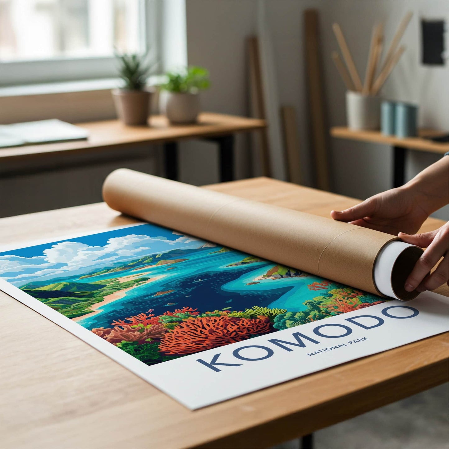 Komodo National Park Poster - Indonesia Fine Art - Underwater Coral Reef Gift