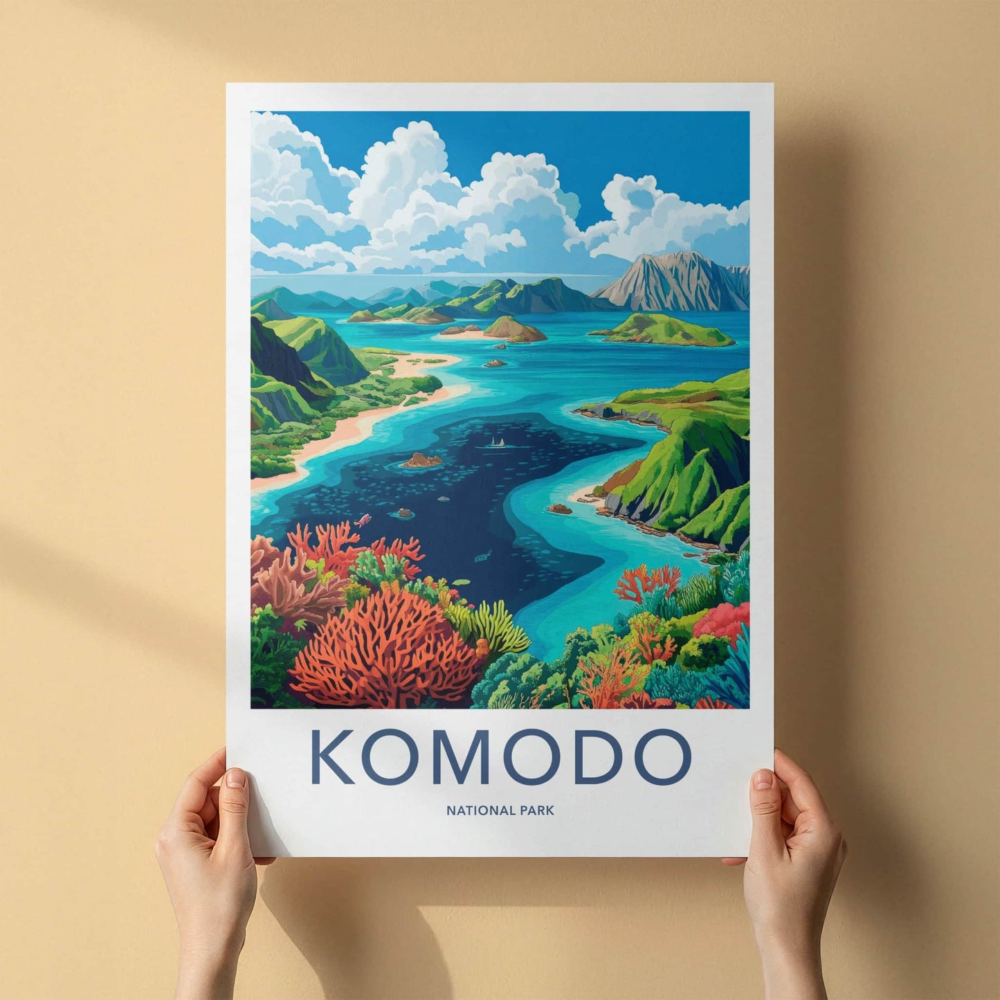 Komodo National Park Poster - Indonesia Fine Art - Underwater Coral Reef Gift