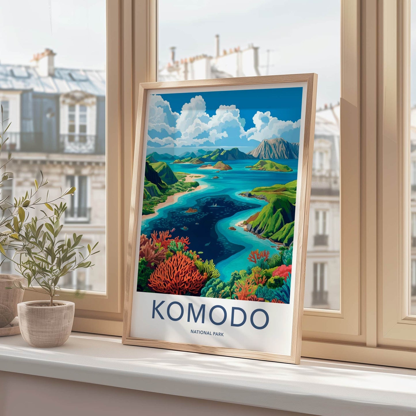Komodo National Park Poster - Indonesia Fine Art - Underwater Coral Reef Gift