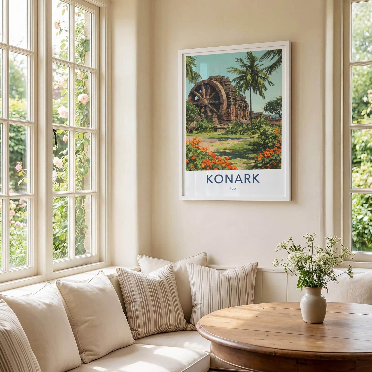 Konark Poster - India Travel Art - Odisha Ancient Temple Wheel Home Decor