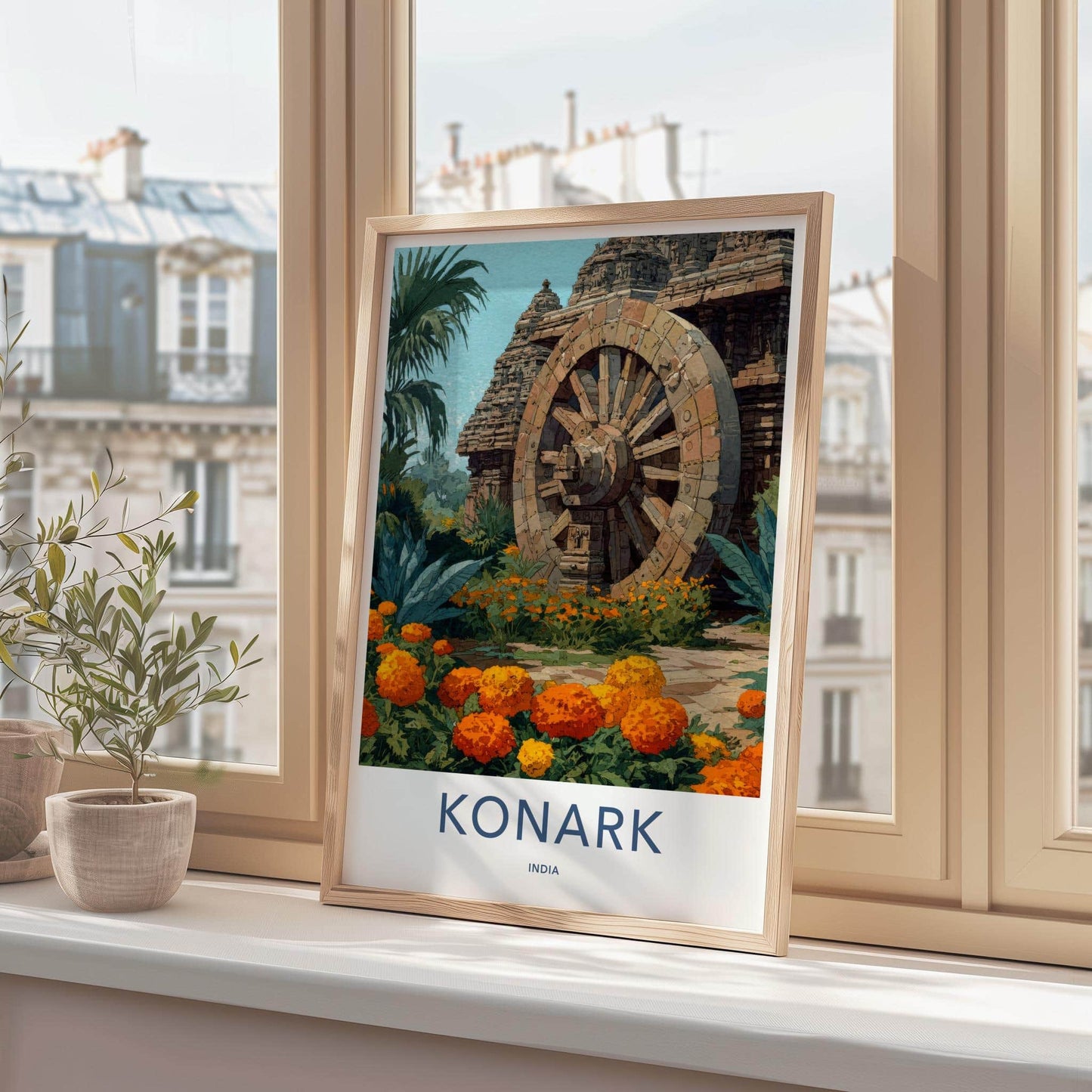 Konark Poster - India Travel Art - Odisha Temple Wheel Home Decor