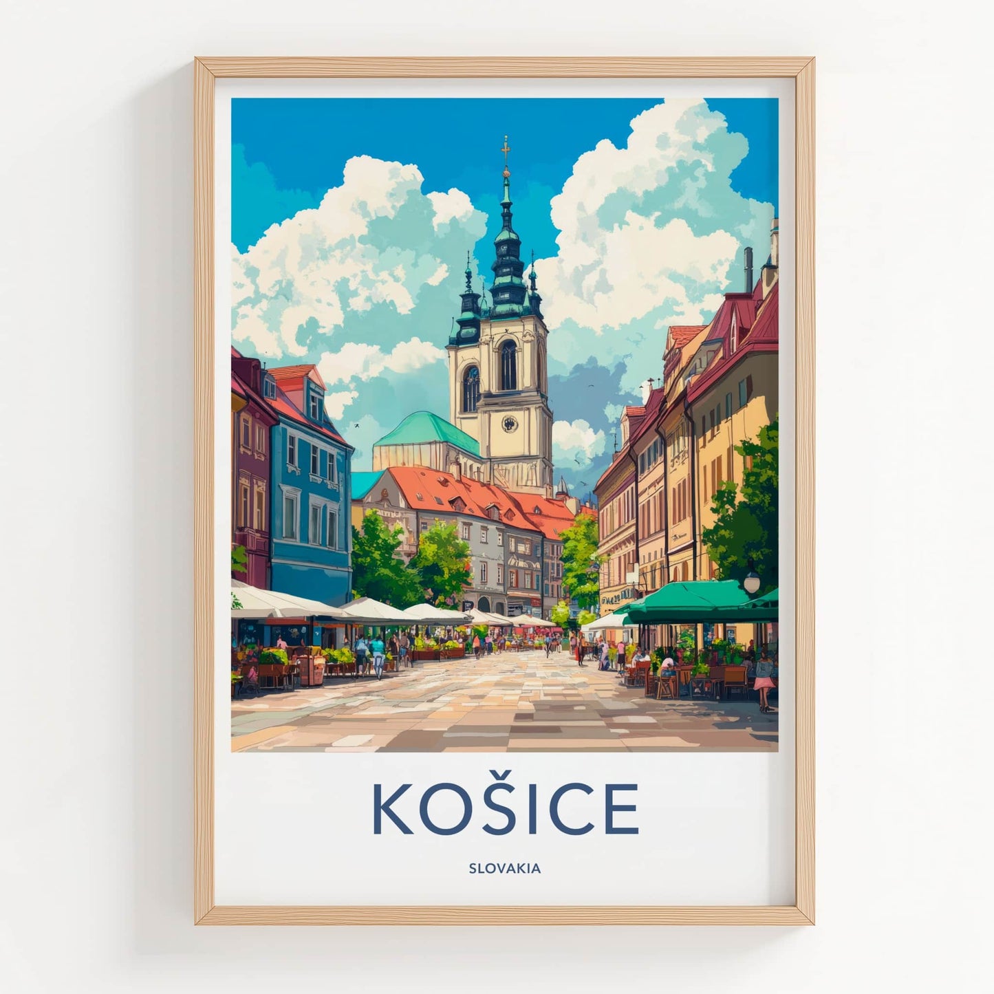 Kosice Poster - Slovakia Travel Art - Lively Cityscape Scene Wall Decor