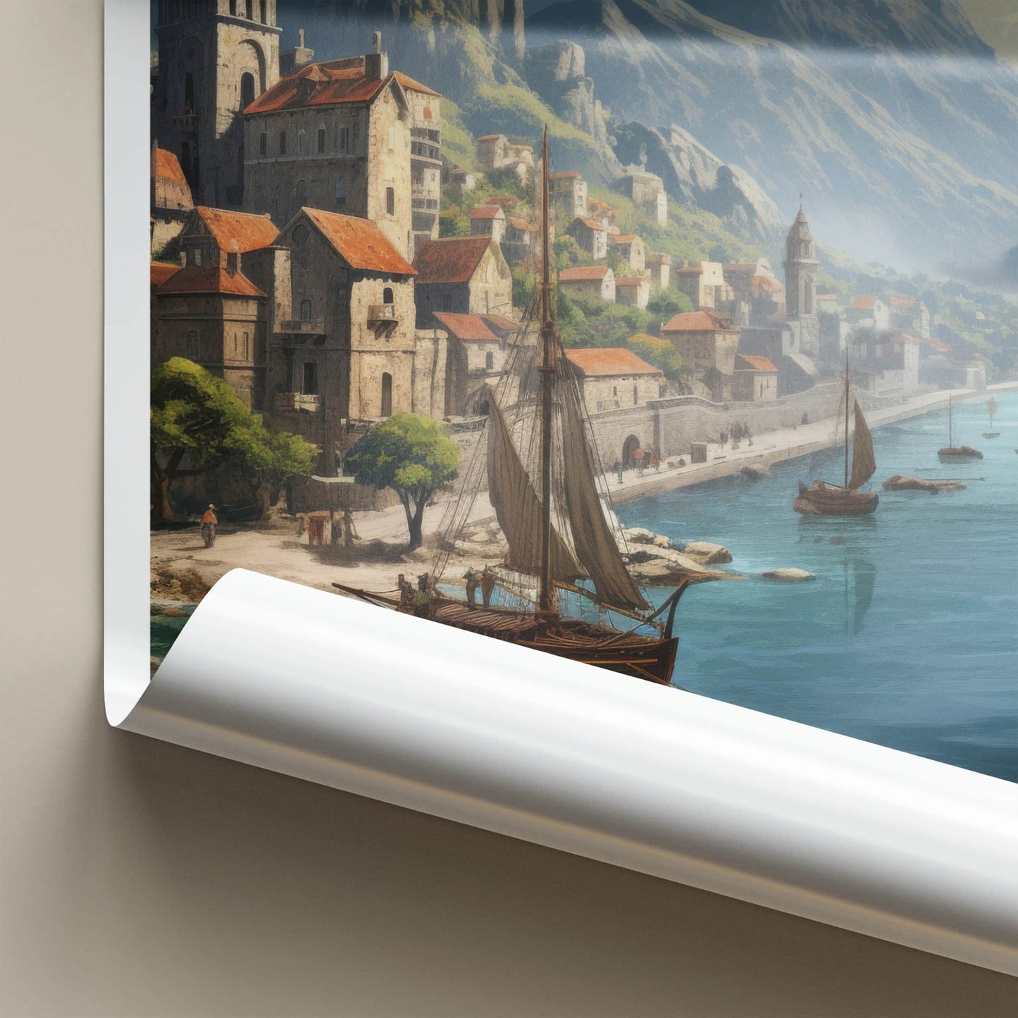 Kotor Poster - Montenegro Travel Art - Historic Bay Village Home Decor