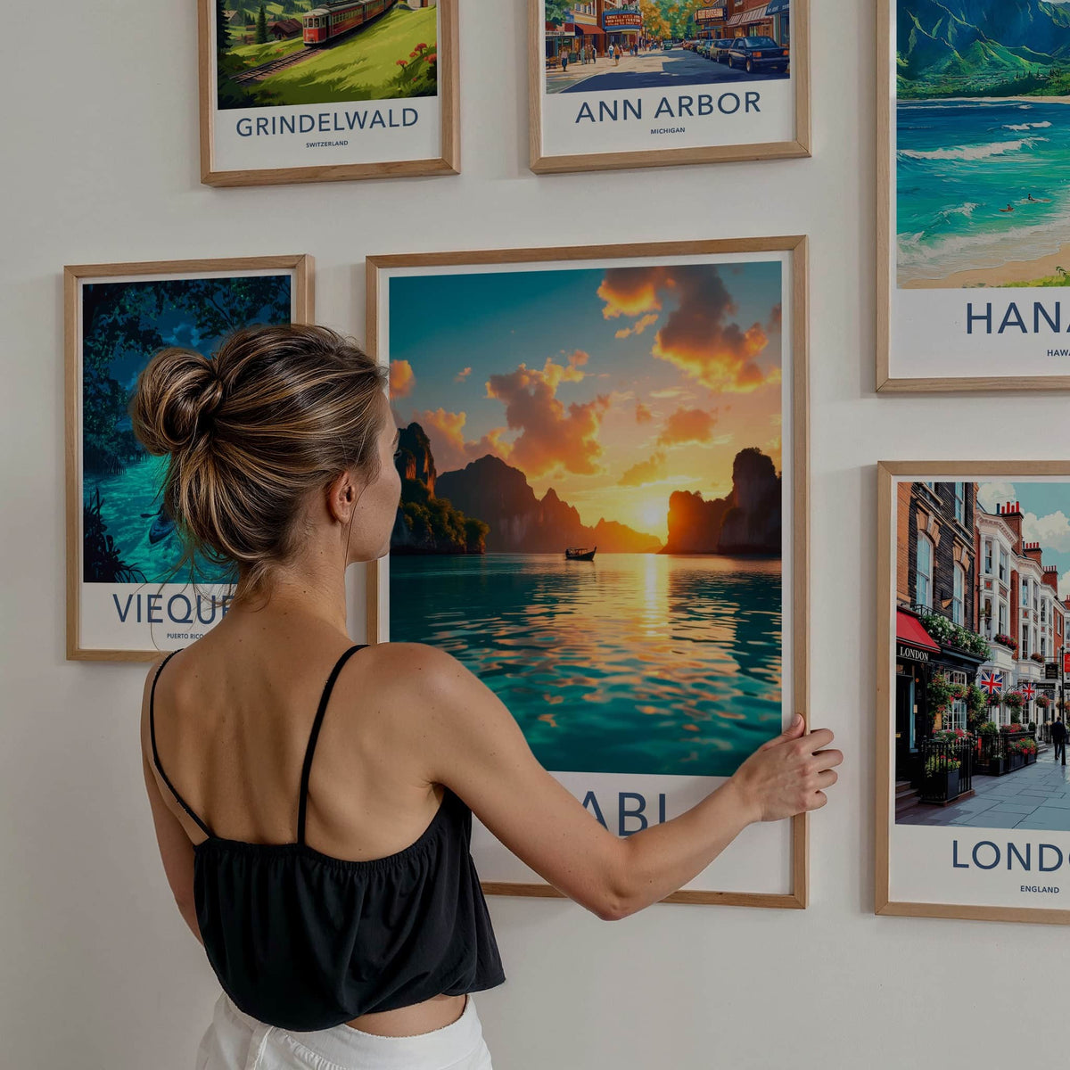Krabi Poster - Thailand Travel Art - Tropical Island Sunset Home Decor