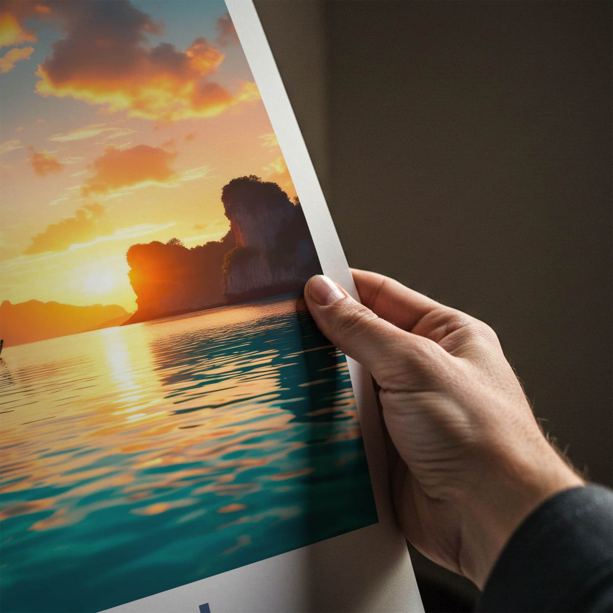 Krabi Poster - Thailand Travel Art - Tropical Island Sunset Home Decor