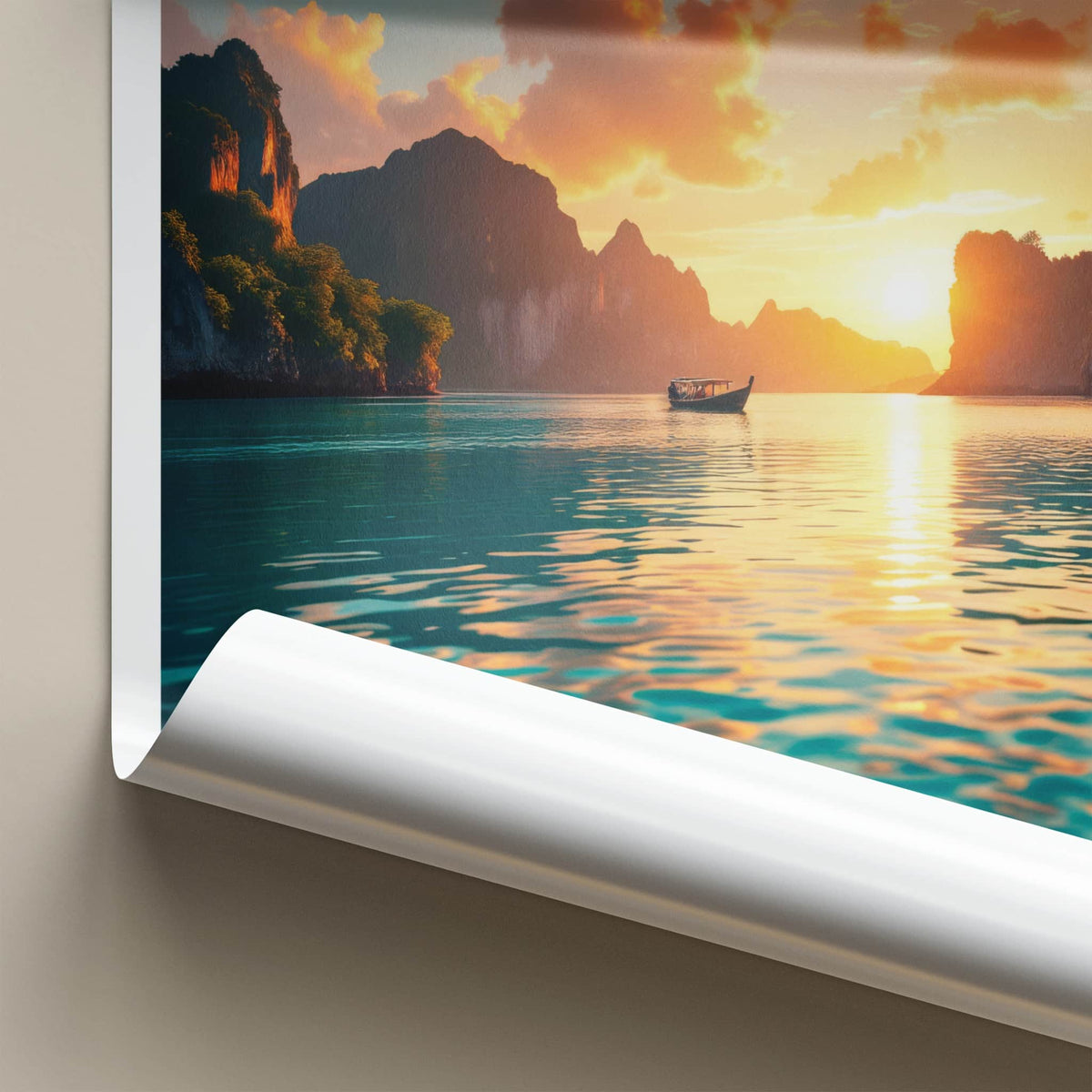 Krabi Poster - Thailand Travel Art - Tropical Island Sunset Home Decor