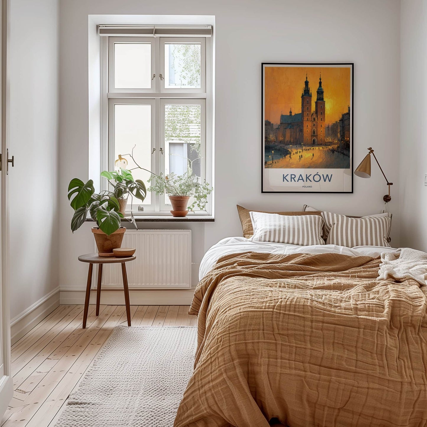 Krakow Poster - Poland Travel Art - Historic Basilica Twilight Wall Decor