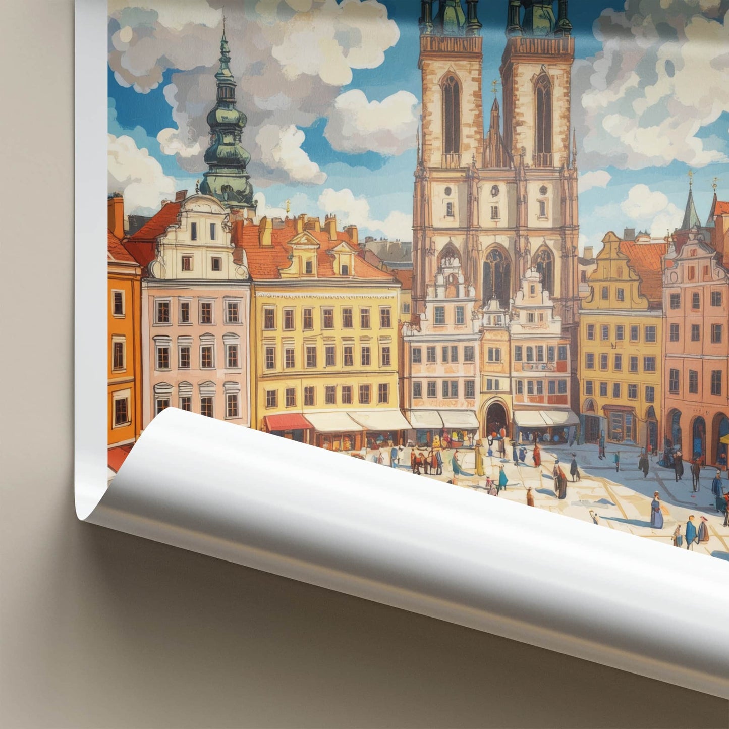 Krakow Poster - Poland Travel Art - Historic Market Square Home Decor